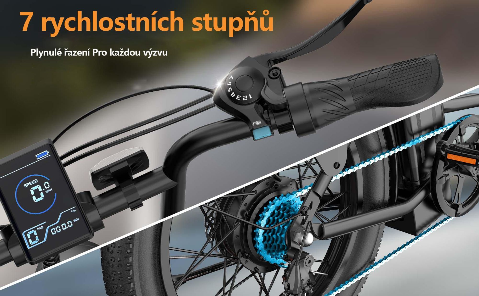 E-Bike URLIFE E20 - Motor 250W Baterie 48V 13Ah Pneumatiky 20 Nohy Kotoučová Brzda - Černá