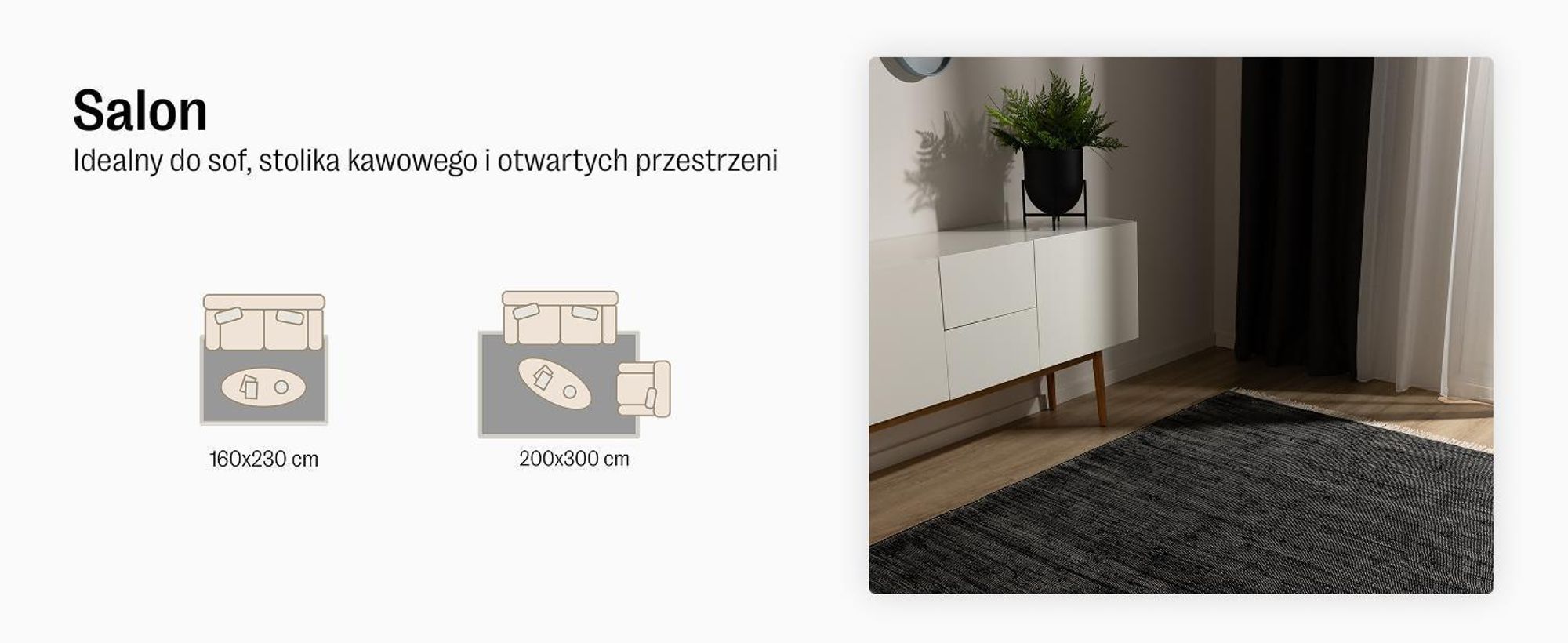 benuta bawełniany dywan Tom Czarny/Biały 120x170 cm skandynawski dywan do salonu bawełna prostokątny