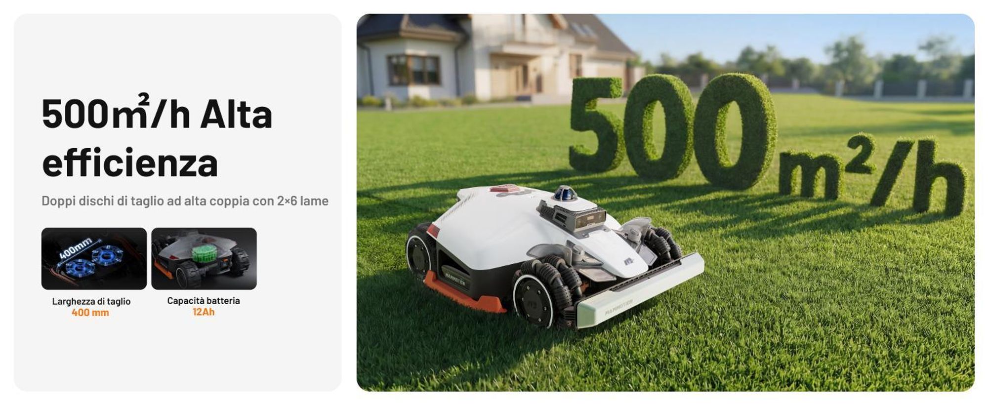 Robot tosaerba Mammotion LUBA 3 AWD 3000 con garage, senza cavo perimetrale, fino a 3000m², trazione integrale, mappatura auto,pendenza 80%, 4G, APP