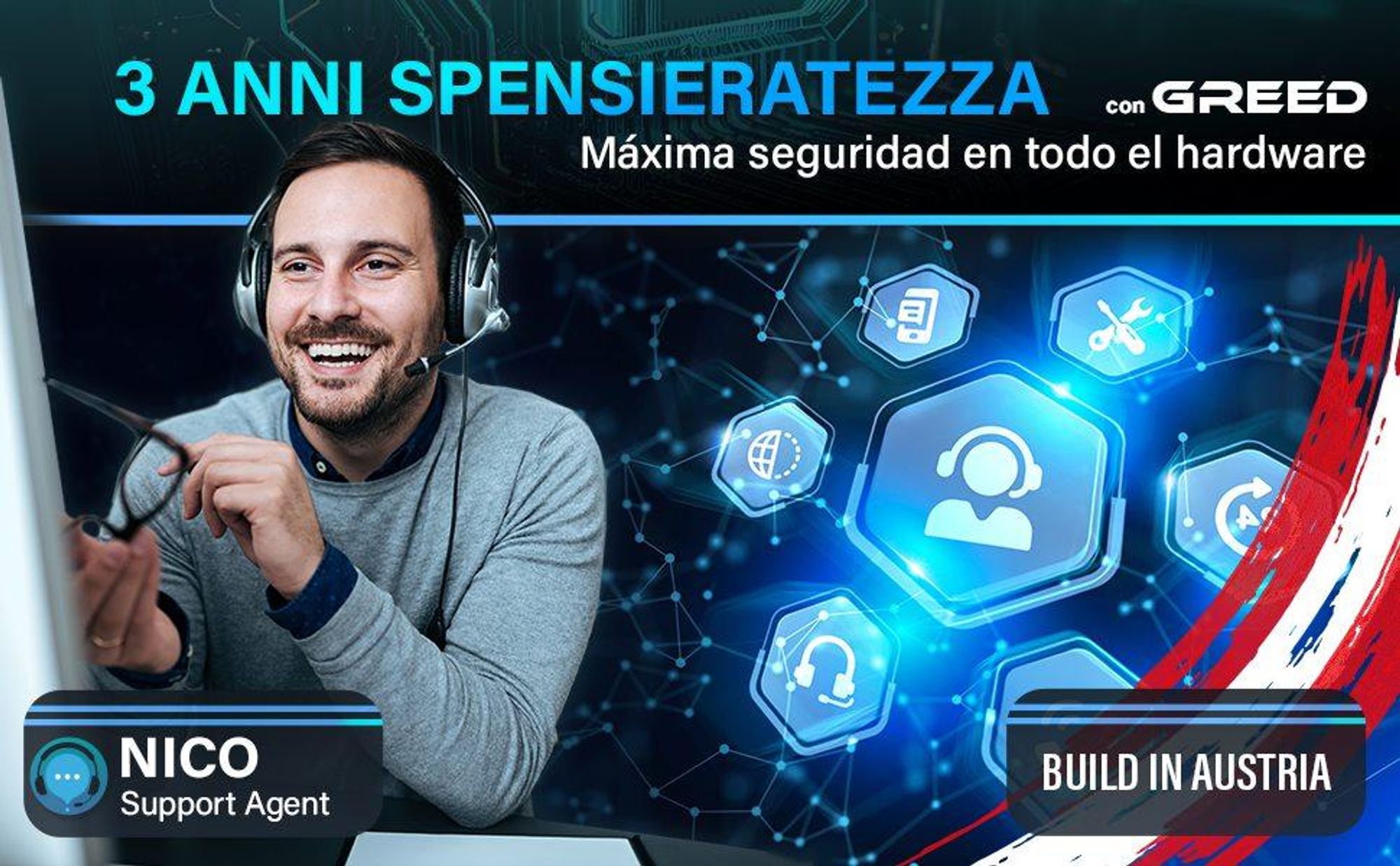 Greed® Multimedia V2 Pc - Intel Core i7 10700F - Computer fisso per ufficio - 4,8 GHz - 16 GB RAM DDR4 - 512 GB SSD - USB 3.1 - WiFi - Windows 11 Pro