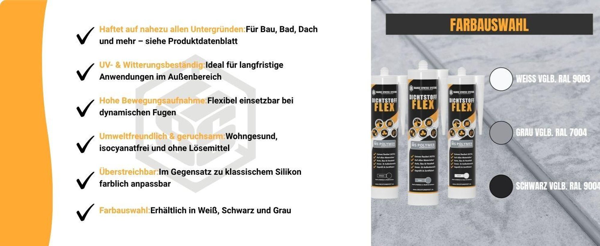 Dichtstoff FLEX 290ml Weiß – Elastischer Fugendichtstoff für Dach, Bad & Bau, wasserdicht, UV- & witterungsbeständig, überstreichbar, lösemittelfrei