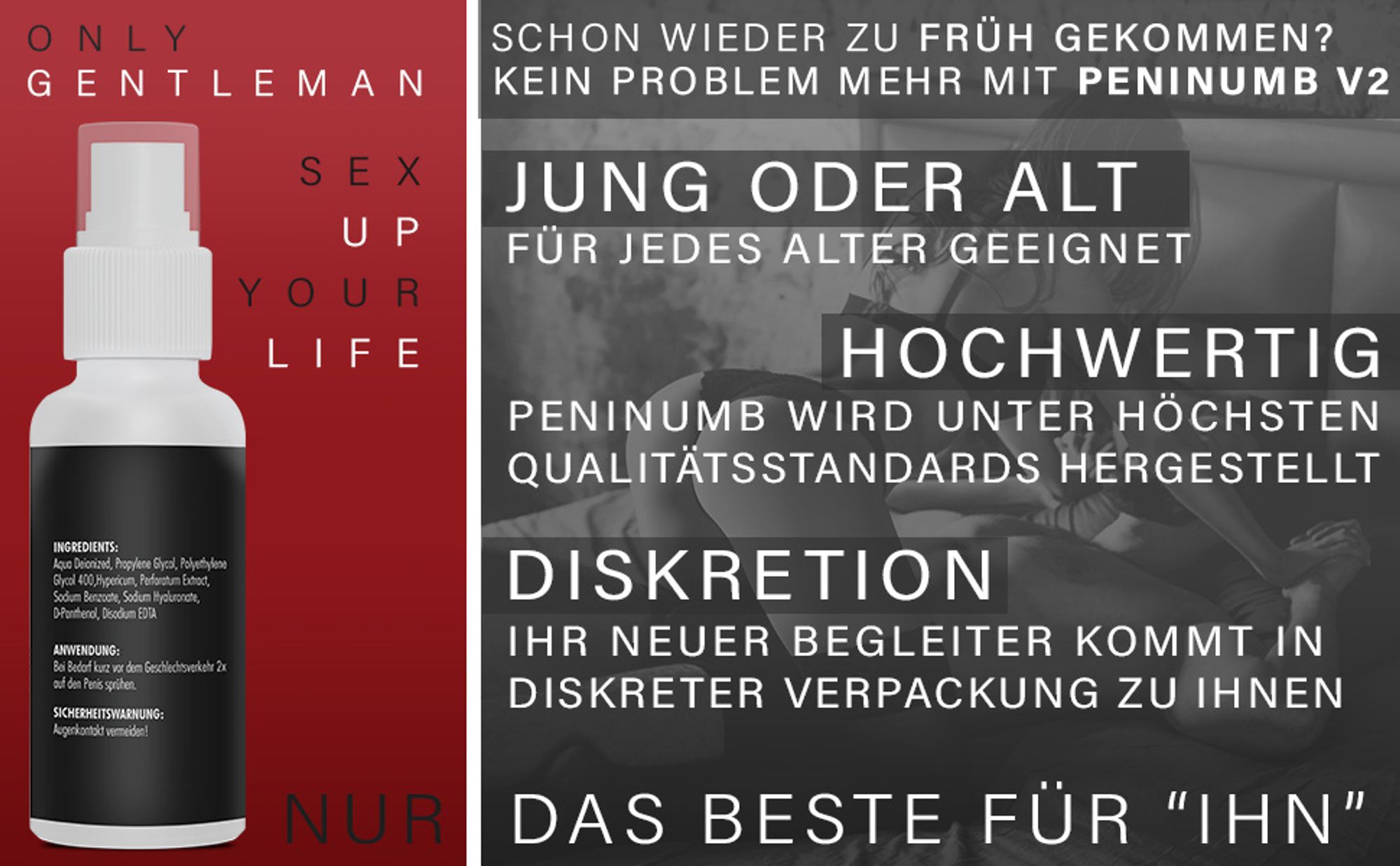 Adema Natural® Peninumb Delay spray V2 - Verzögerungsspray - Mann – Verzögerung der Ejakulation – mehr Potenz - Potenz steigernd - länger durchhalten