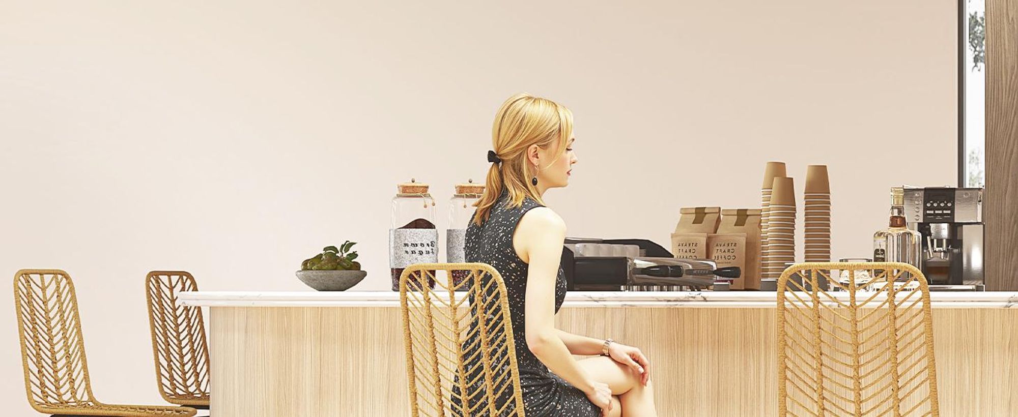 HOMCOM Zestaw 2 stołków barowych, stołek bistro z podnóżkiem, stołek barowy, krzesło kuchenne ze stalowymi nogami do salonu, jadalni, żółty, 42,5 x 52 x 102 cm