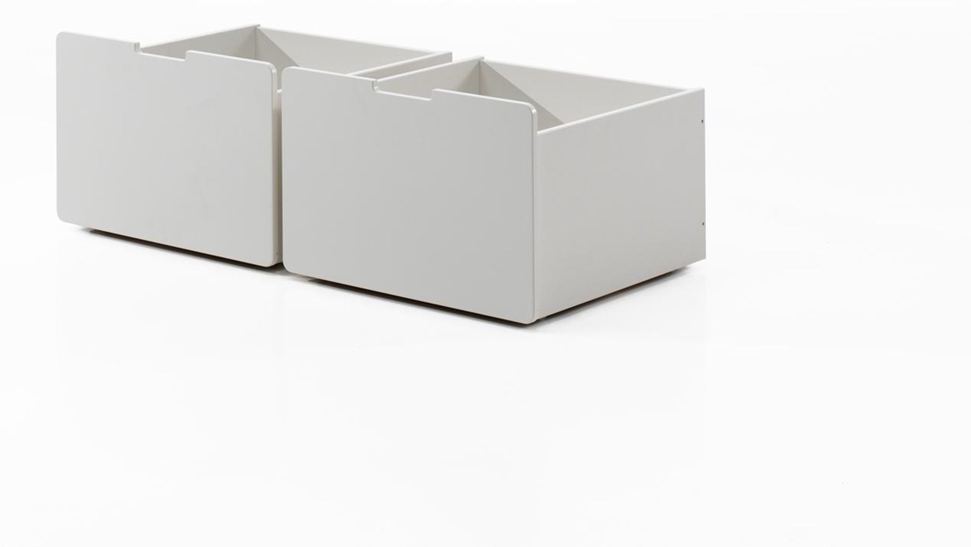 PINO Schubladen-Set 2-tlg. – Bettschubkasten für Kinderzimmer mit Rollfunktion und MDF in Weiß