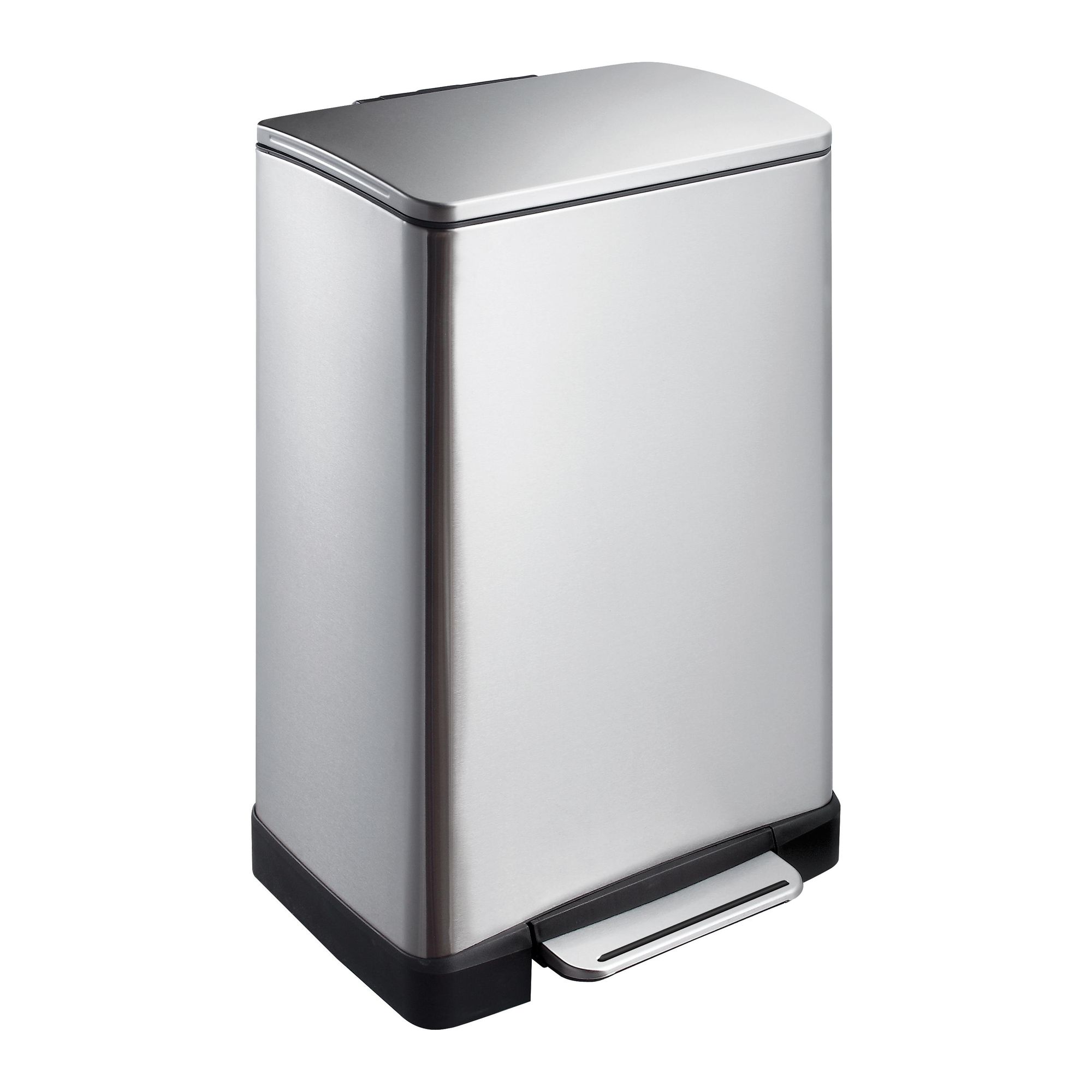 Poubelle à pédale rectangulaire 40 litres, EKO - inox mat