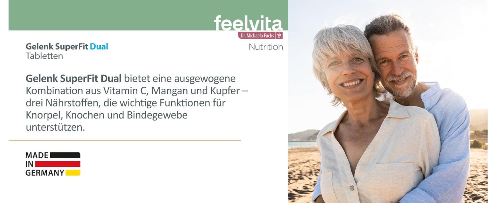 Genius Feelvita Nutrition Gelenk SuperFit Dual hochdosiert für normale Knochen Knorpel und Bindegewebe sowie der normalen Kollagenbildung 90 Tabletten