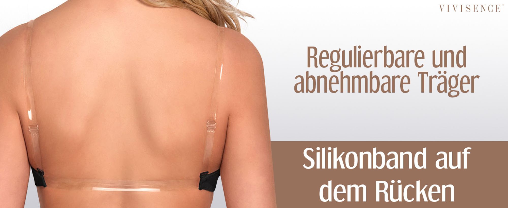 Vivisence Eve Damen bh ohne bügel push up Vorderverschluss 85C - Rückenfreie kleidung Träger transparent Einlagen push up Microfaserstoff - Weiß