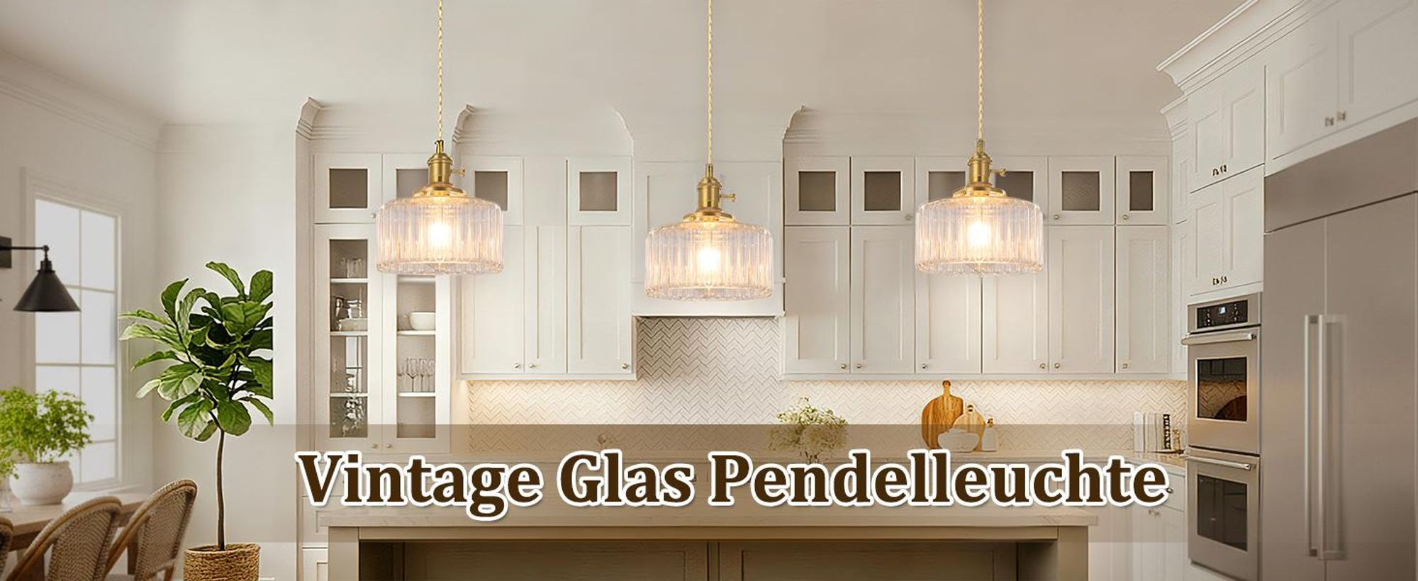 Glas Pendelleuchte Vintage Hängelampe mit Glasschirm Höhenverstellbare Deckenleuchte für Kücheninsel, Esszimmer, Schlafzimmer