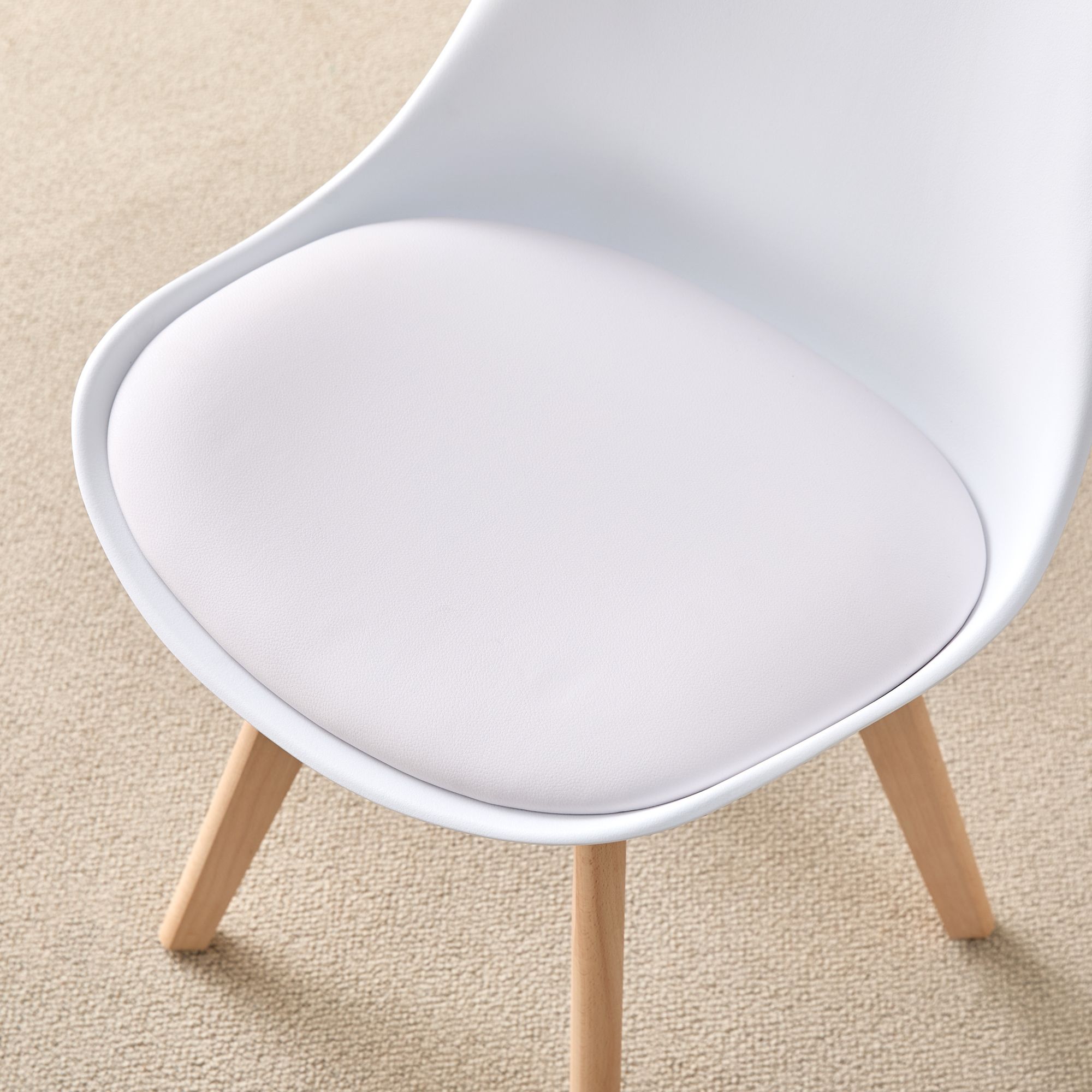 DEULINE® Esszimmerstühle Essstühle Esszimmerstuhl SGS Massivholz Polsterstuhl Stühle OSLO 4er-Set WEISS 521249