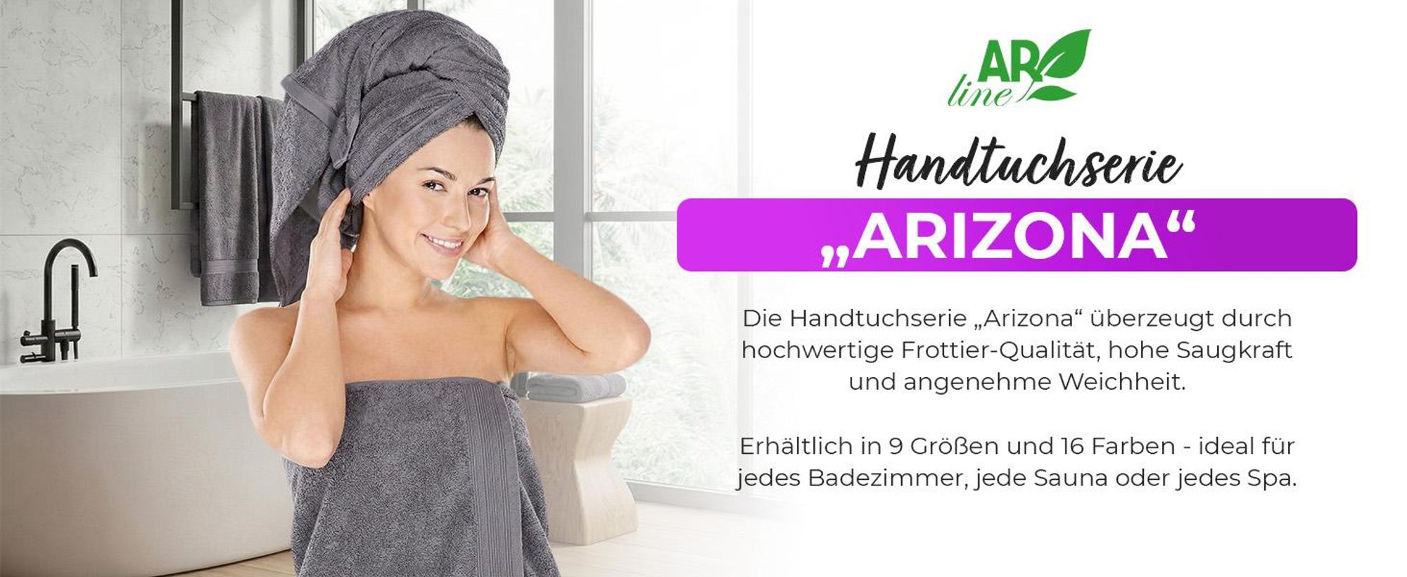 AR Line ARIZONA Handtuch-Serie – 500 g/m² Frottier in 9 Größen verfügbar, Größe: Saunatuch XXL 100x200 cm, Farbe: Pink
