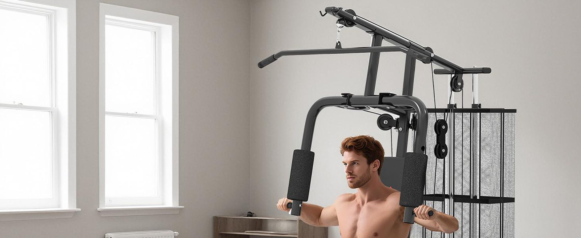 HOMCOM Power Station Fitness Station Sprzęt fitnessowy Wielofunkcyjny trening siłowy Stacja treningowa wielostanowiskowa z drążkiem do ćwiczeń na drążku motylkowym, liną 45 kg, sprzęt fitness do domu, kolor czarny