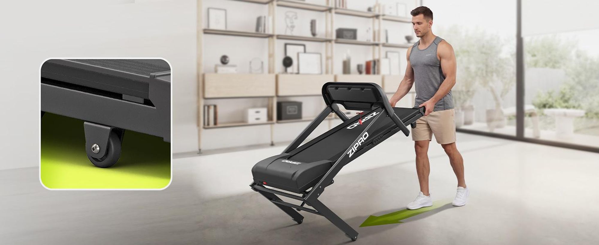Zipro Pulse skladací bežecký pás pre domáci tréning, do 130 kg, nastaviteľný do 12 km/h, bežecký pás pre domácnosť Skladací so sklonom