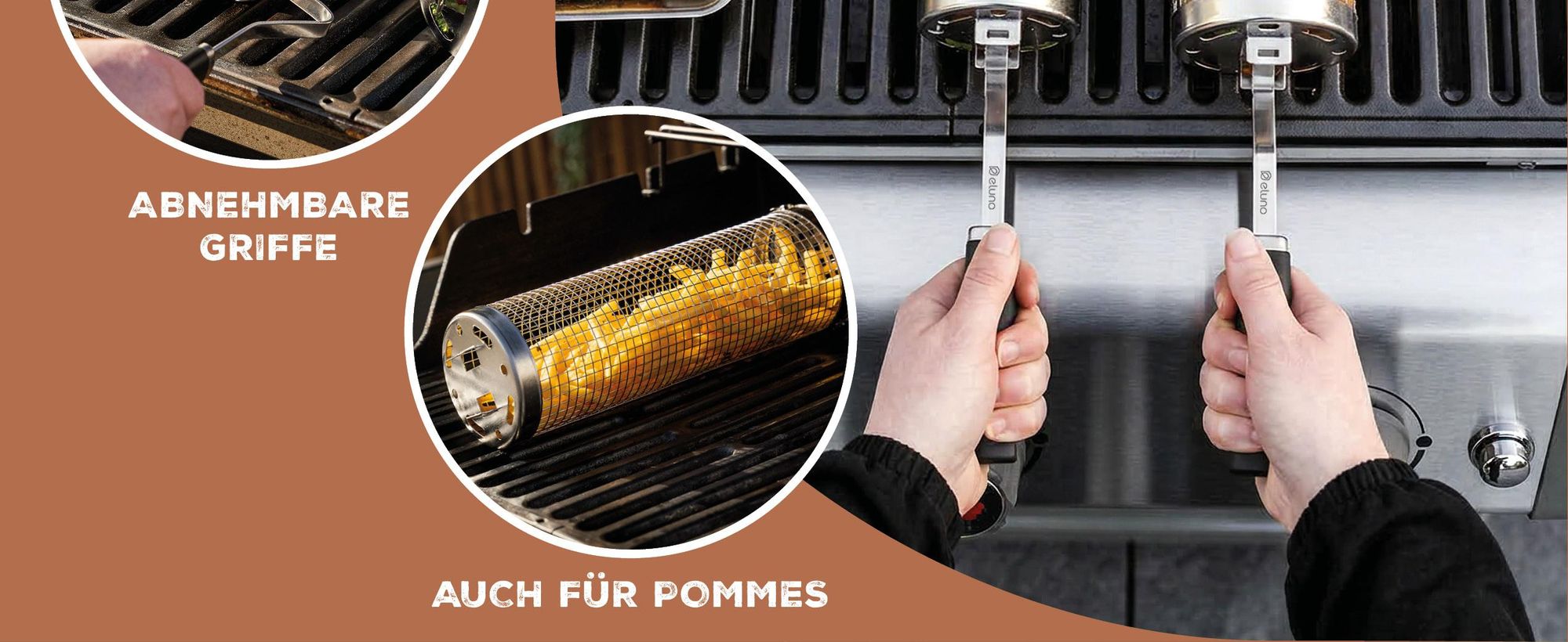 Durch die runde Form eignen sich die Körbe auch ideal für Pommes.