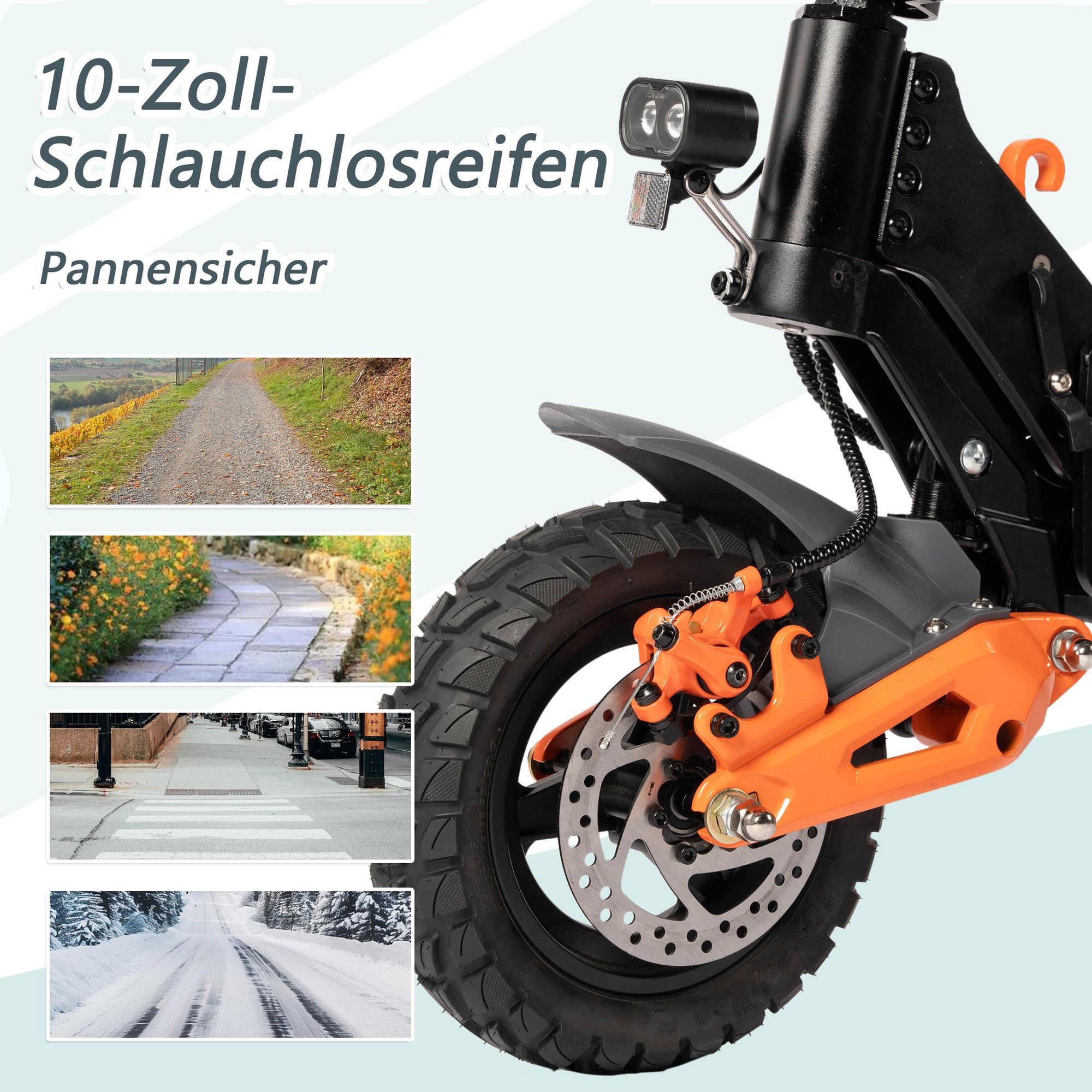 MAXTURN X1 Elektroroller - 48V15.6Ah 10'' Tubeless E-Scooter Aluminiumrahmen - Schwarz