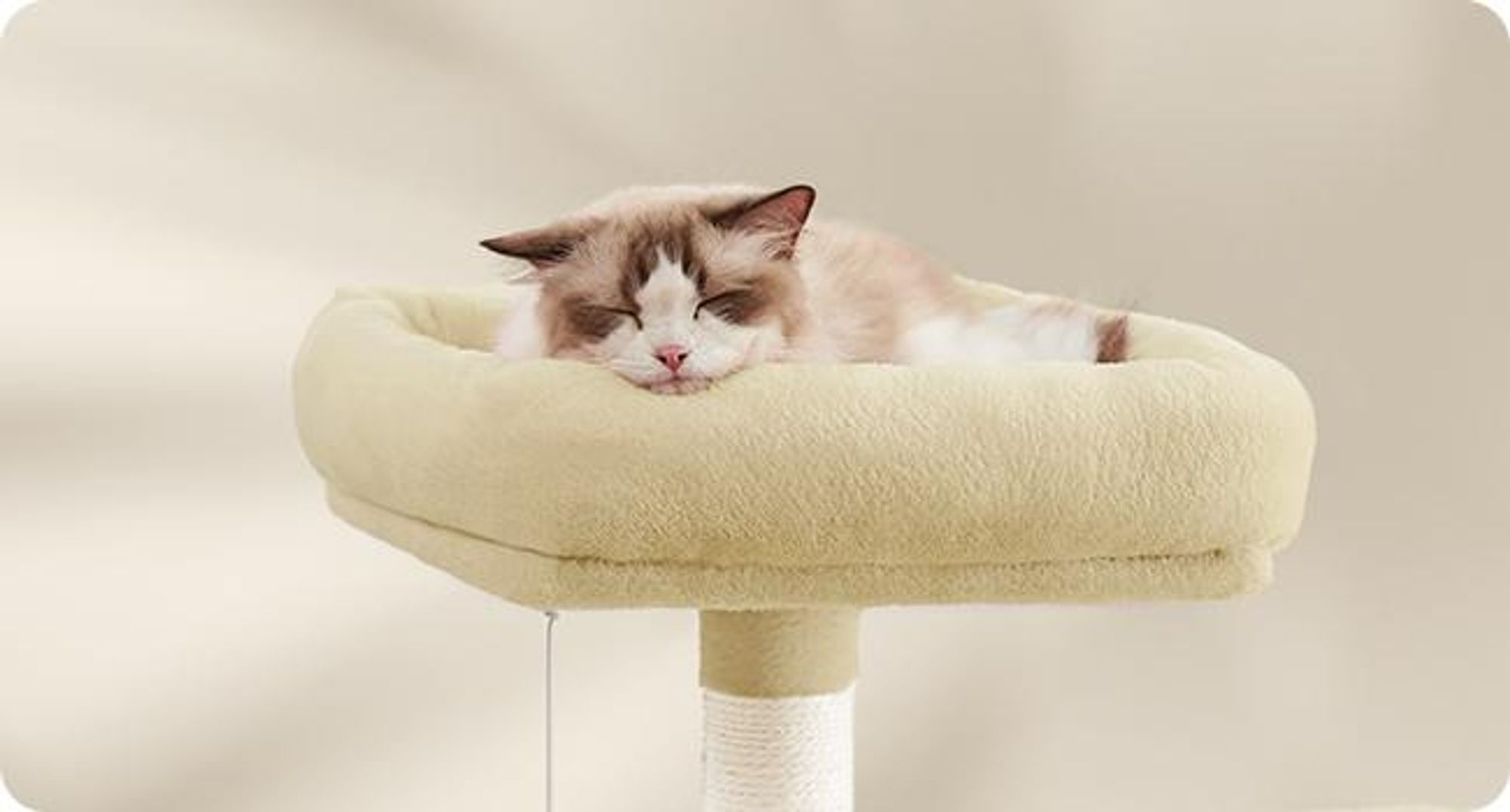 Feandrea Kratzbaum 206 cm, XXL, mit 13 Kratzsäulen, 2 Plattformen beige