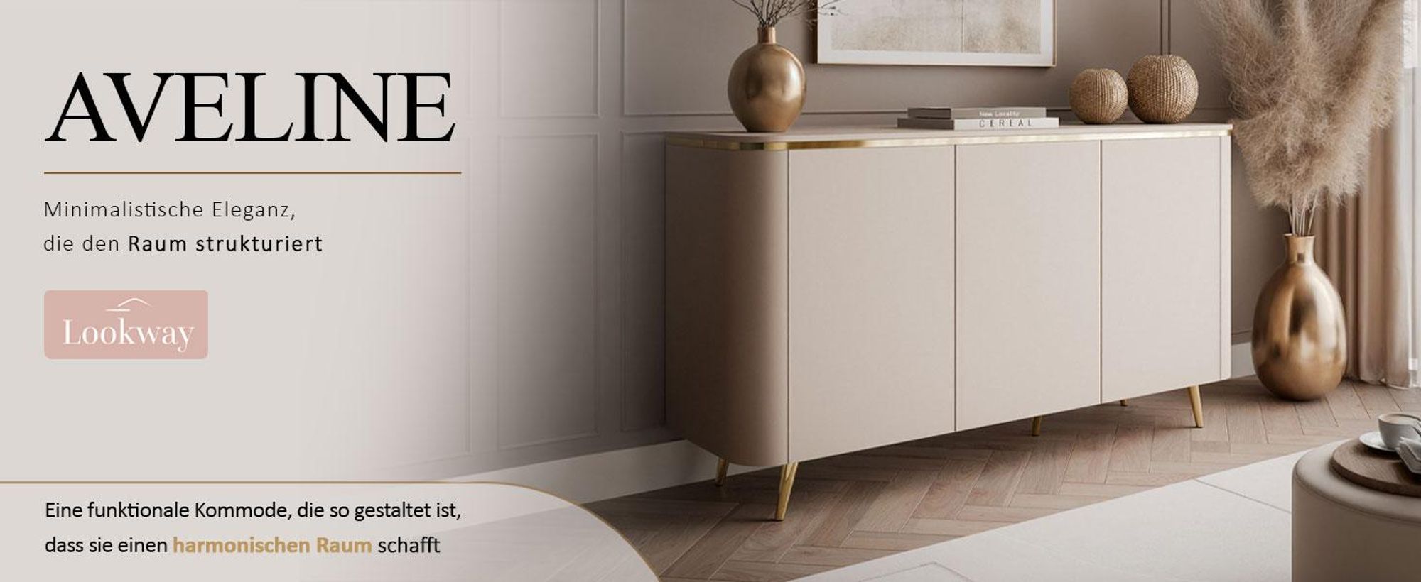 Kommode AVELINE 140 cm mit LED-Beleuchtung