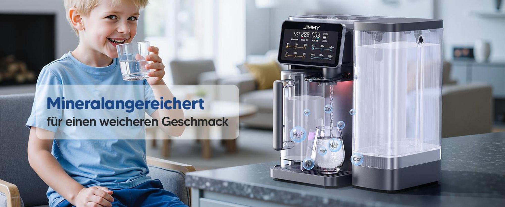 JIMMY R9, Aufsatz-Wasserfilter, 5 l, Schwarz, Transparent