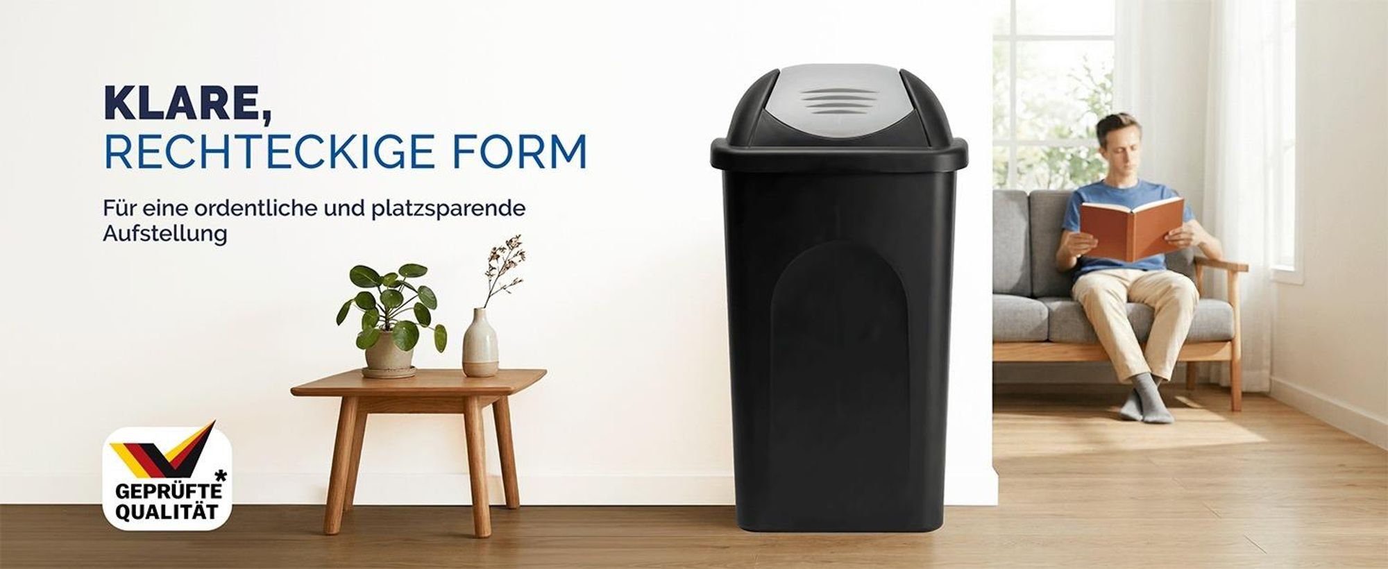 Stefanplast Mülleimer mit Schwingdeckel 60L