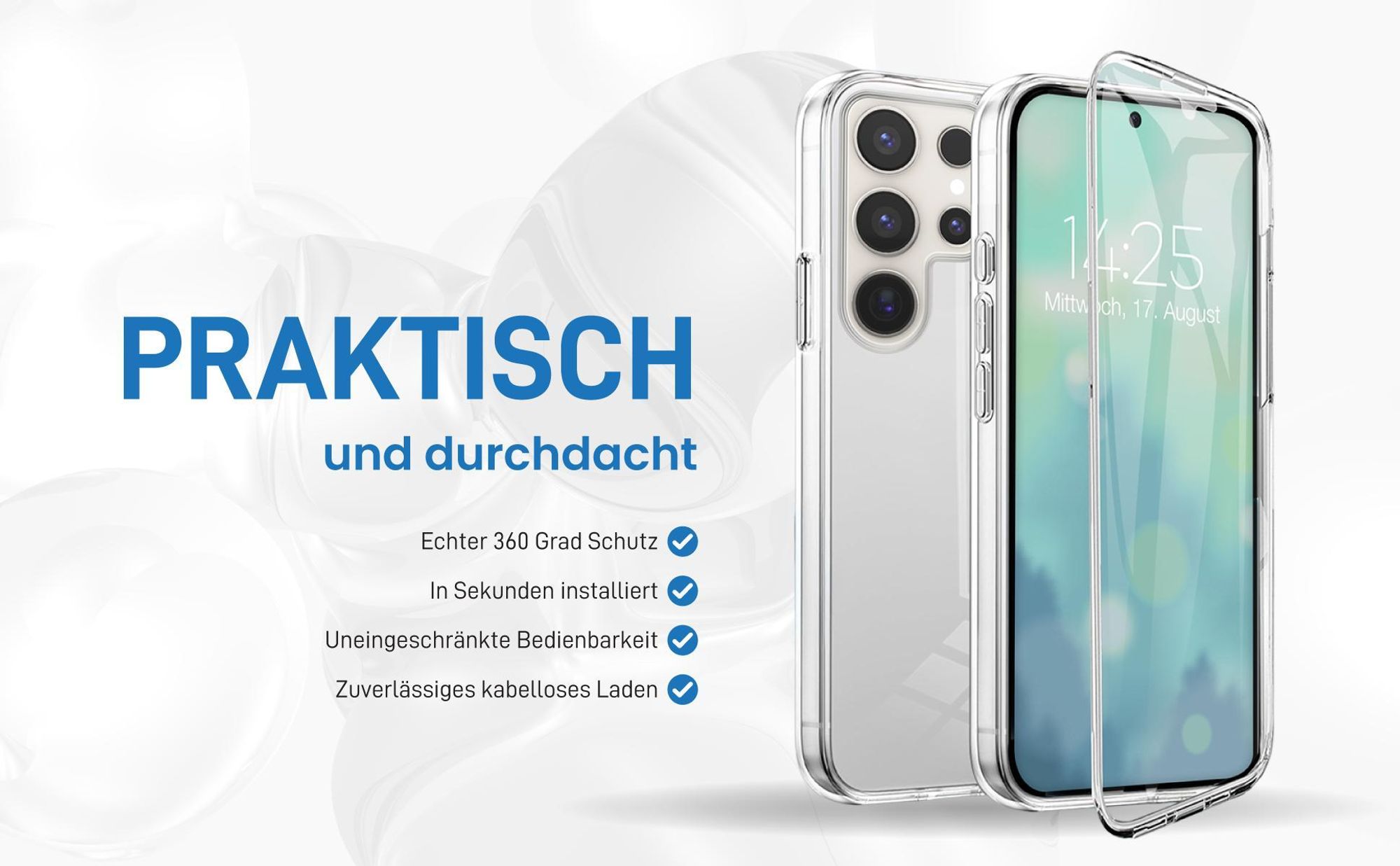 Rundum Schutz Hülle für Samsung Galaxy S25 Ultra mit Touchsensibilität
