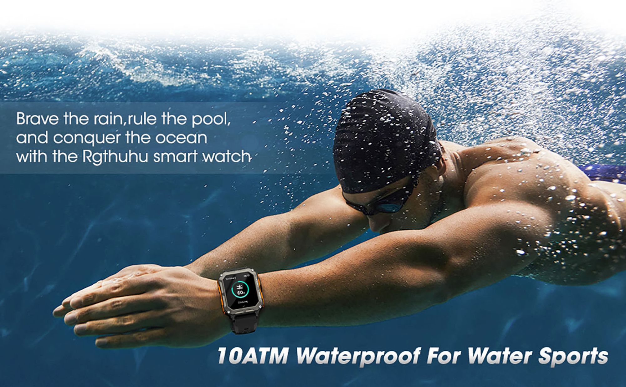 Smartwatch für Männer mit Blutdruckmessung (Anruf annehmen/tätigen), robuste taktische Smartwatch für Android und iPhone, 10 ATM wasserdichter