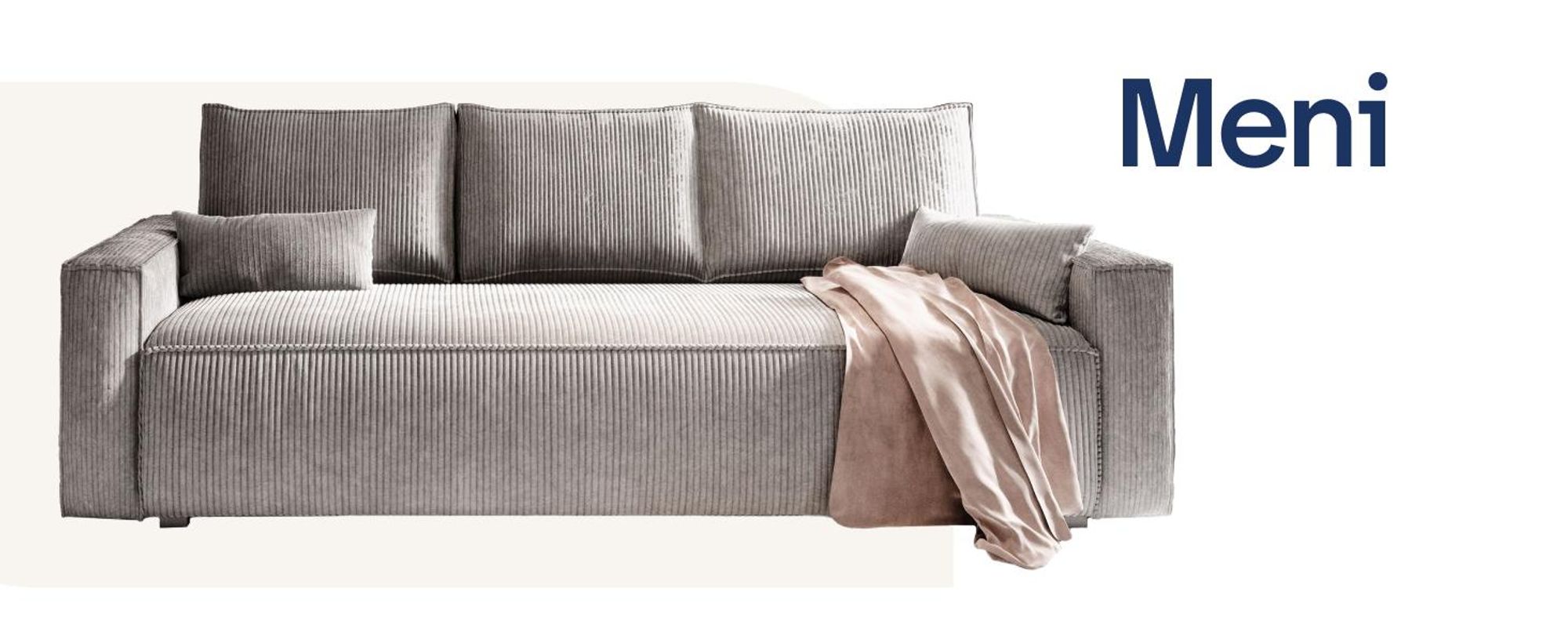 Sofa MENI mit Schlaffunktion und Bettkasten, Kordstoff