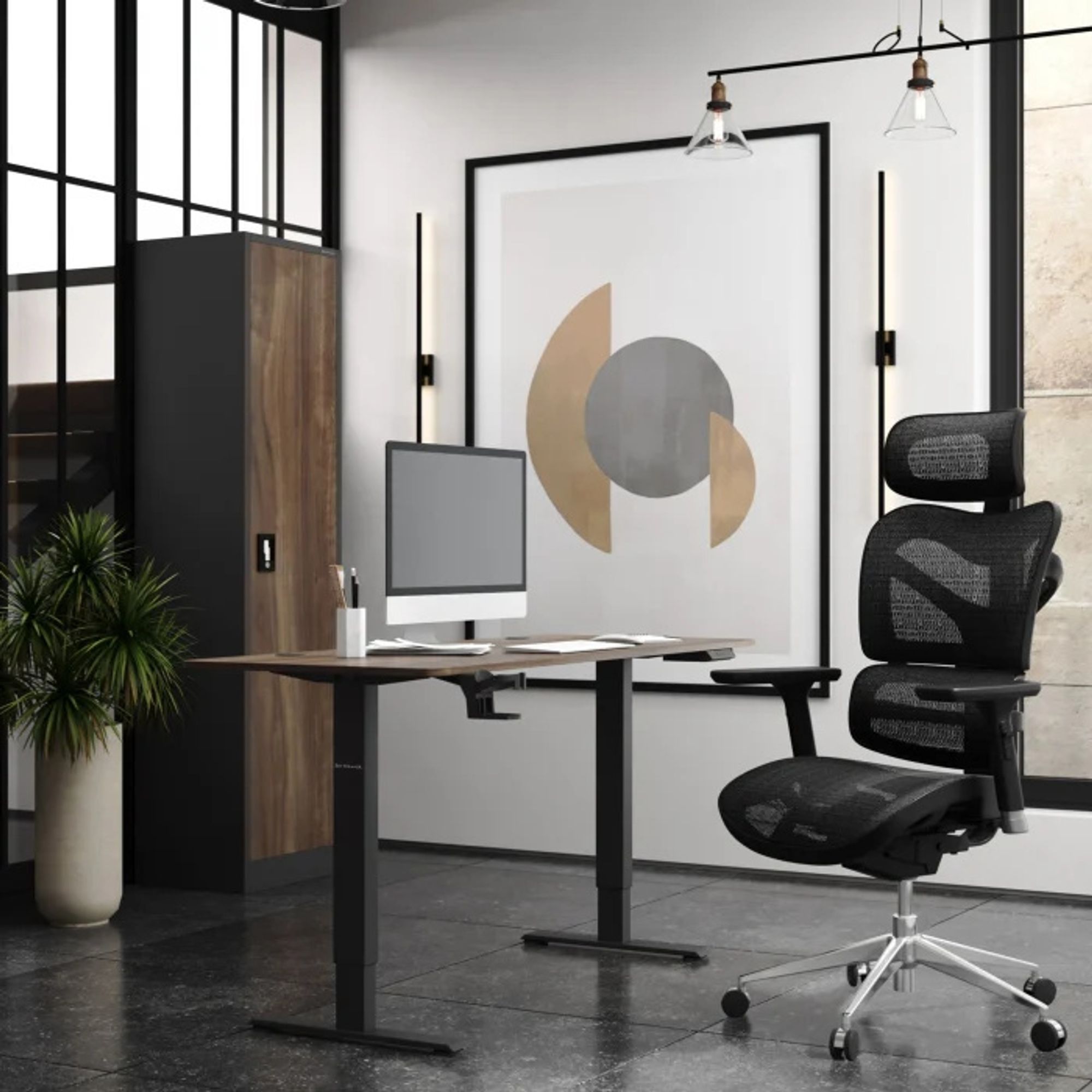 Büroschrank Aktenschrank Metallschrank Lagerschrank 4 Fachböden Flügeltür Pulverbeschichtung Stahlblech 185 cm x 45 cm x 40 cm (anthrazit-holzoptik)