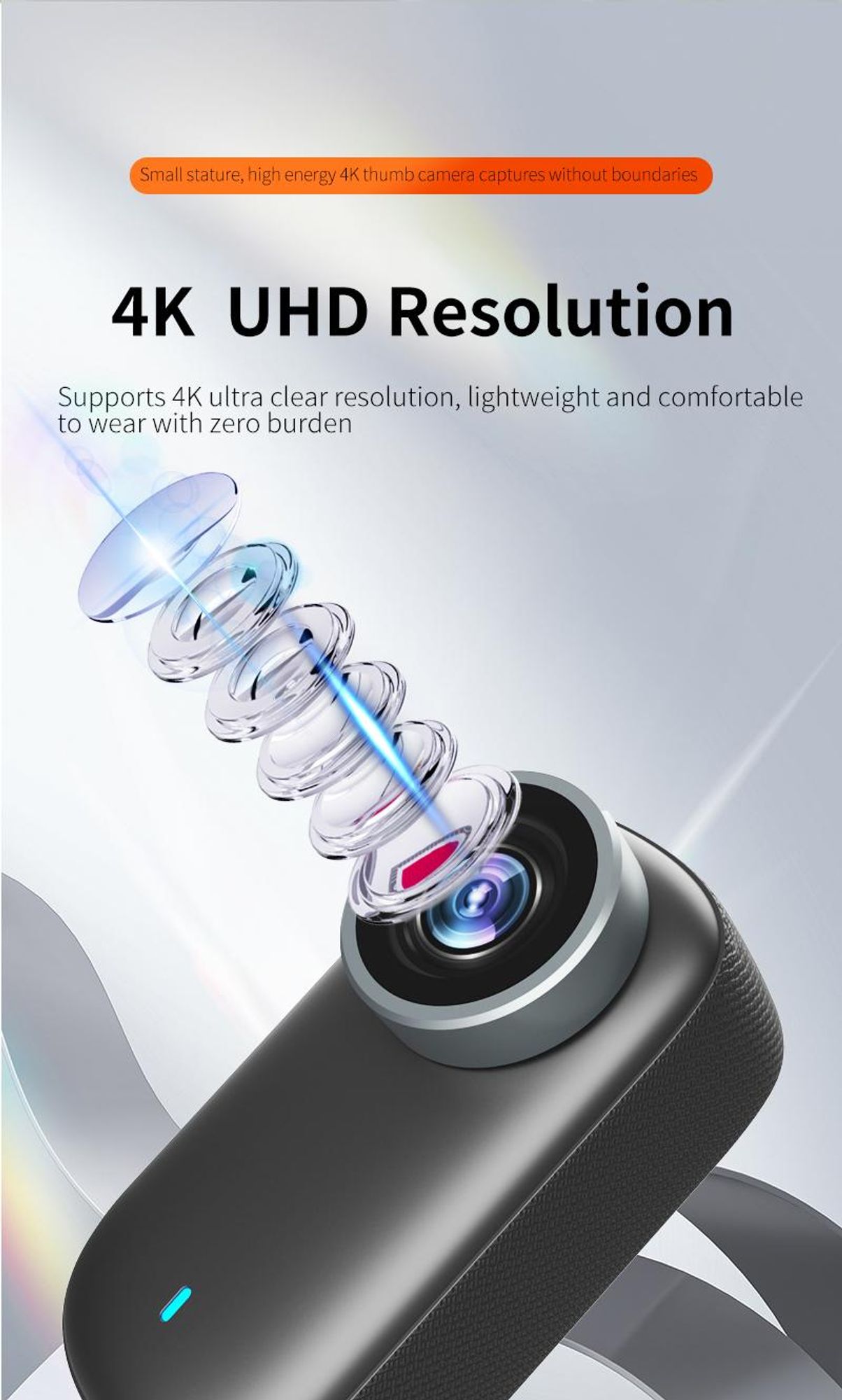 4K-WLAN-Mini-Actionkamera für Outdoor-Sport, handliche Taschenkamera, tragbarer Helm- und Motorrad-Camcorder für Vlogs, Radfahren und als Bodycam