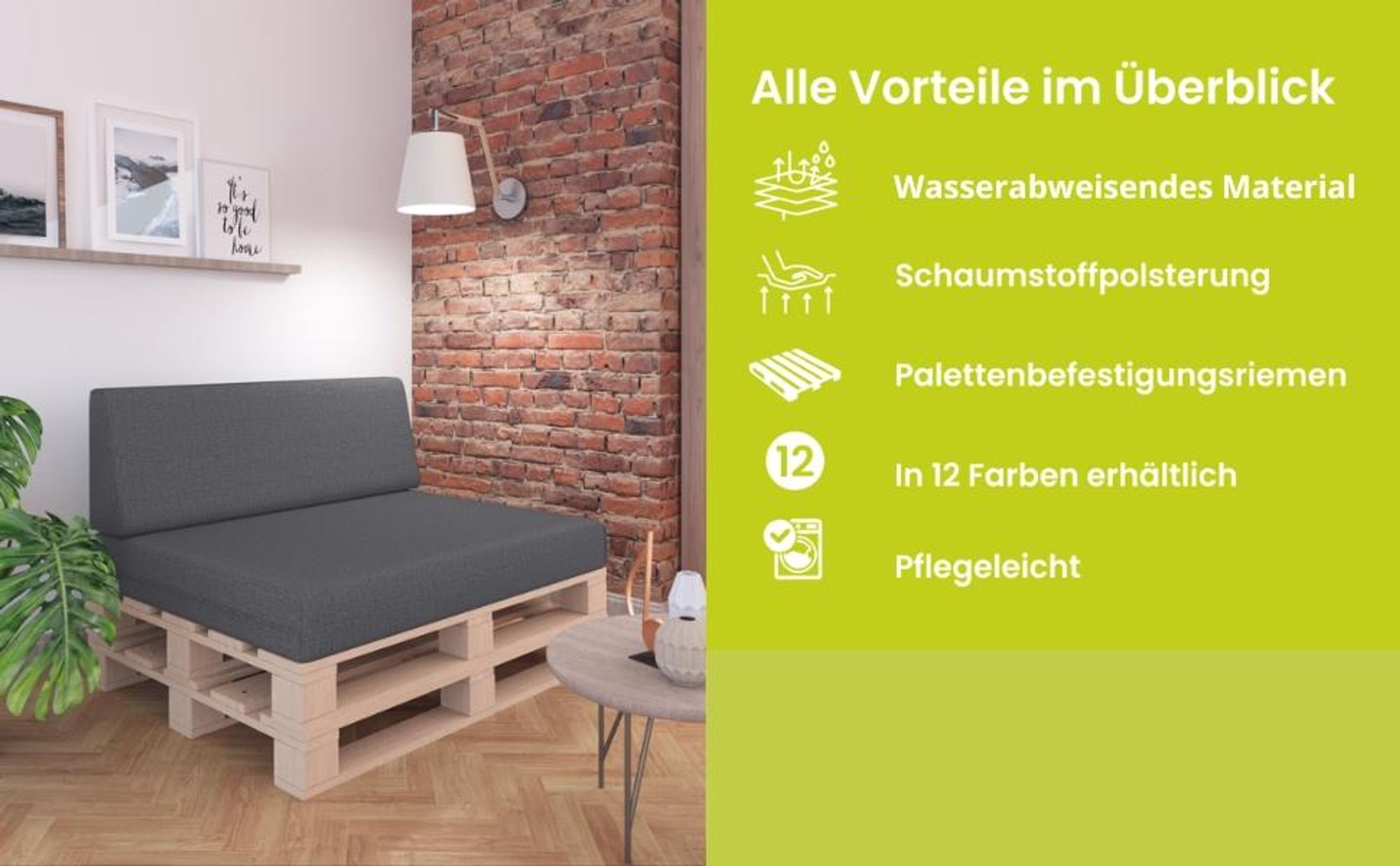 paletten palettenkissen 120 x 80 europaletten europalette palettensofa