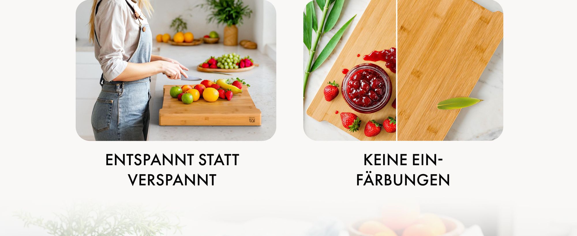 Blumtal Premium Schneidebrett Holz - Frankfurter Brett 40x28,5x6,5cm - Bambus Schneidebrett mit Auffangschale