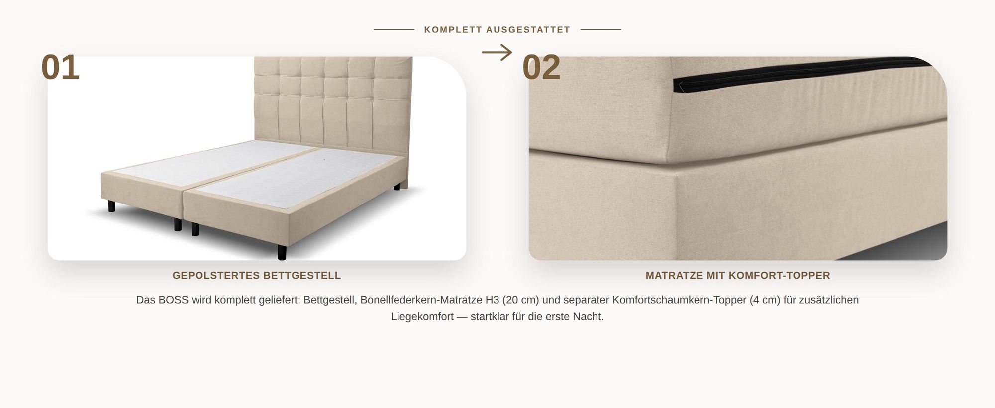 VENASI Boxspringbett 180x200, Boss Doppelbett Schwarz Velourstoff