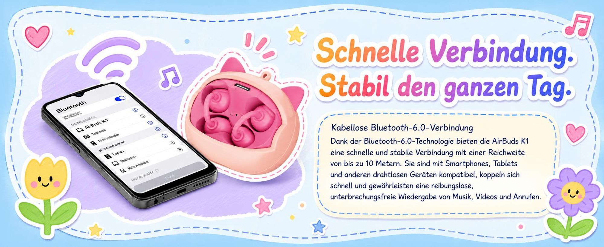 Blackview AirBuds K1 over ear Kinder Kopfhörer, Bluetooth 5.0/6.0, 22 Std. Laufzeit, Gehörschutz, Touch Steuerung, IPX4, fur Schule/Tablet/Handy/PC