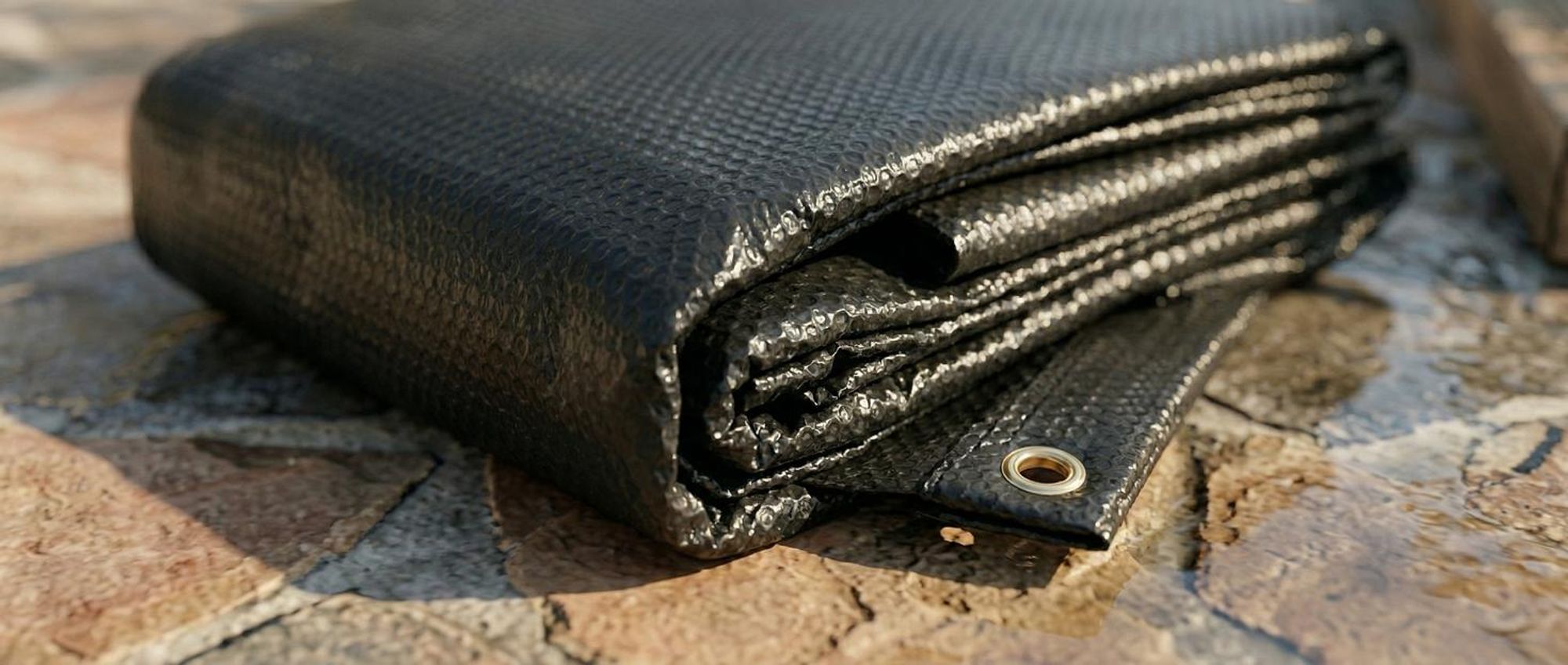 tectake® Pool-Solarfolie rechteckig und selbstschwimmend 366 x 732 cm