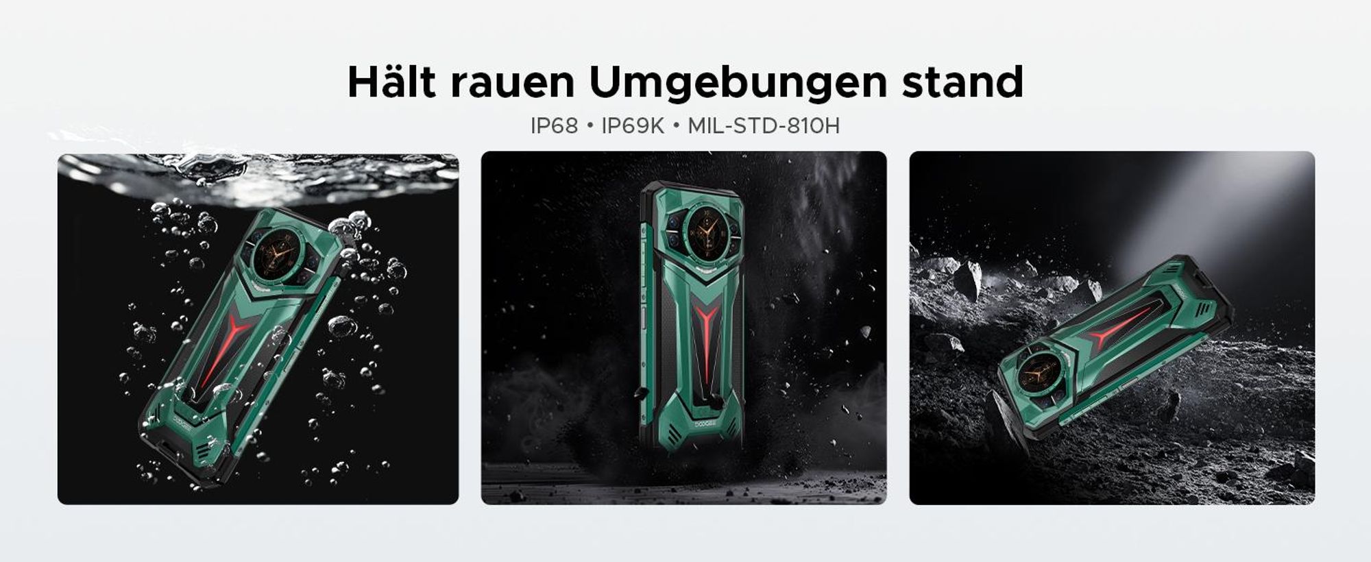 DOOGEE S200 Ultra Rugged Smartphone Handy, 5G, IP68/IP69K, 6,72" 120Hz, 1,32" AMOLED, 11000mAh, 66W, 48GB+1TB, 100MP, NFC, Fingerabdruck, ohne Vertrag