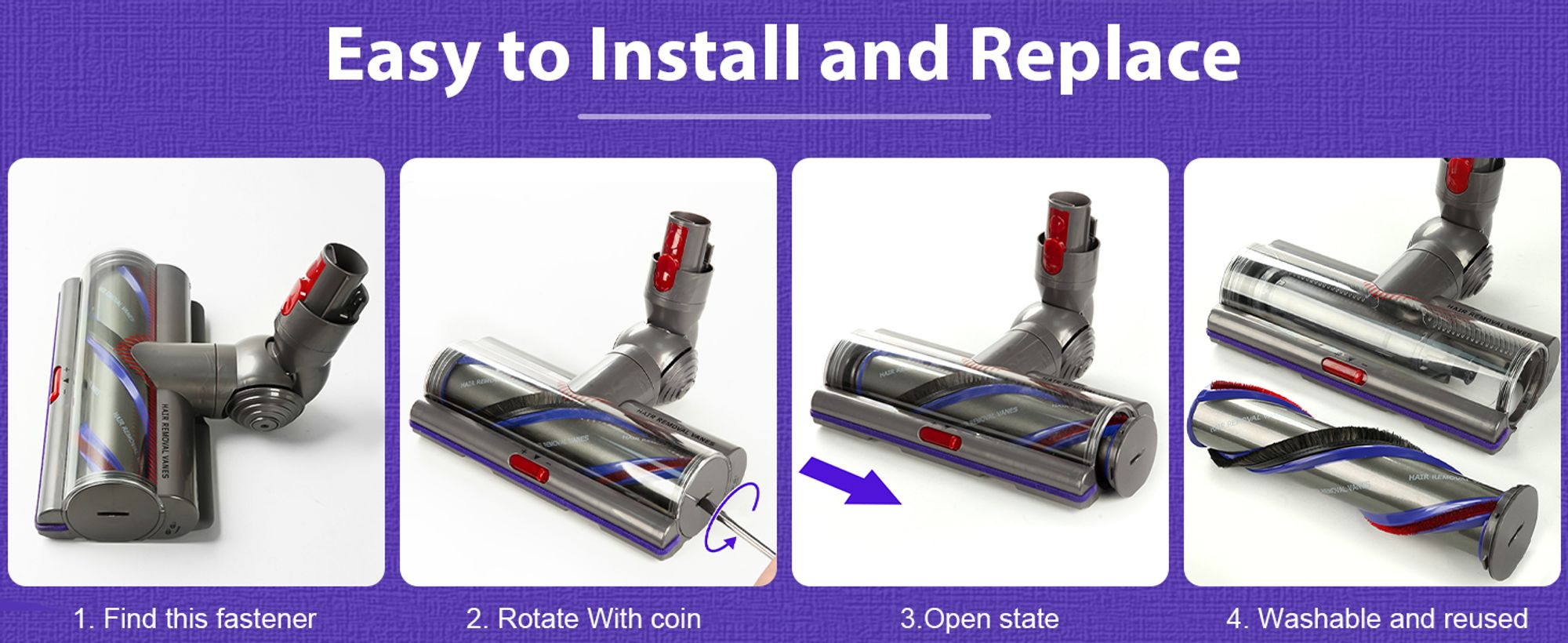 Ersatz-Staubsaugeraufsatz mit hohem Drehmoment für Dyson V11 V15 V10 V8 V7, Upgrade-Staubsaugerkopf für Dyson Staubsaugerteile und Zubehör