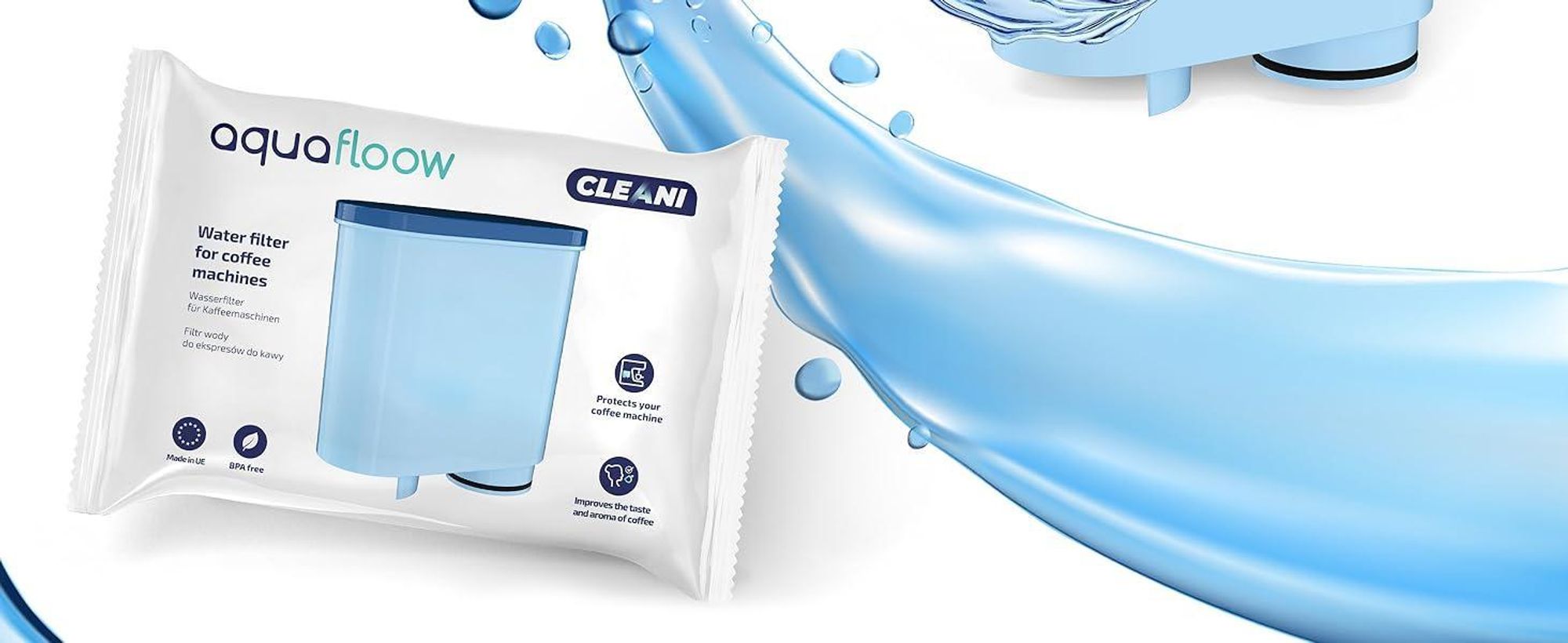AquaFloow Cleani Wasserfilter 3er Set kompatibel mit Philips & Saeco Kaffeevollautomaten Ersatz für AquaClean CA6903/00 CA6903/10