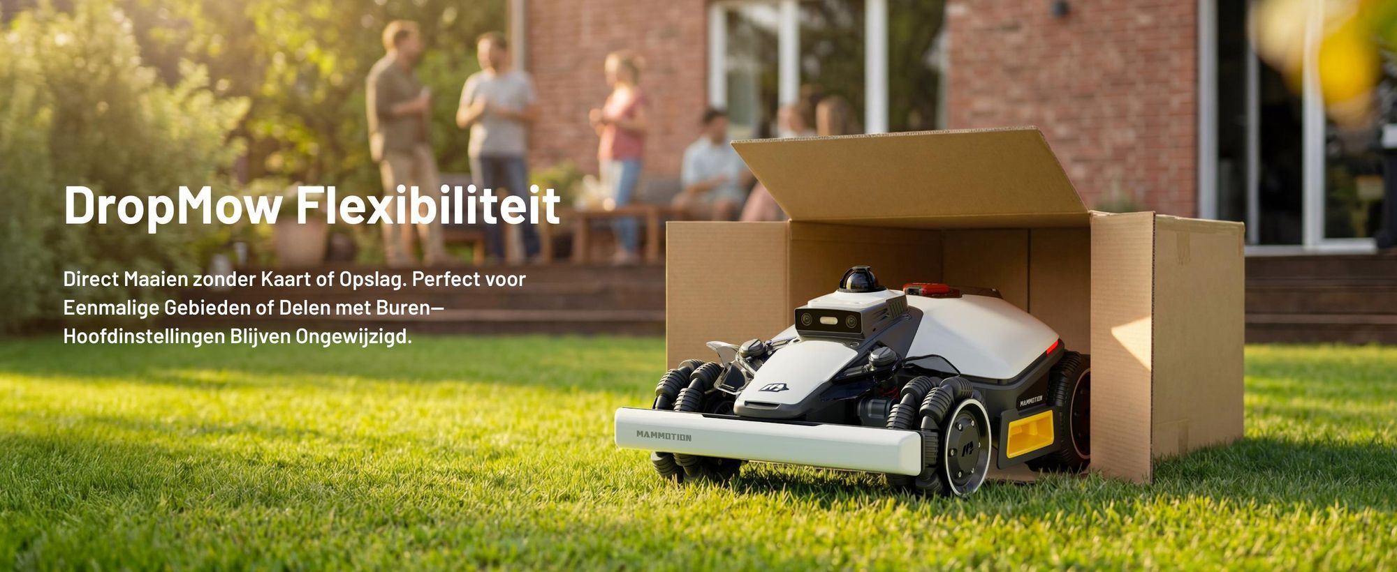 Robotmaaier Mammotion LUBA Mini 2 AWD 1500, met garage en wasstandaard, zonder kabel, voor 1500 m², kanten maaien, hellingen 80%, auto-kartering, APP