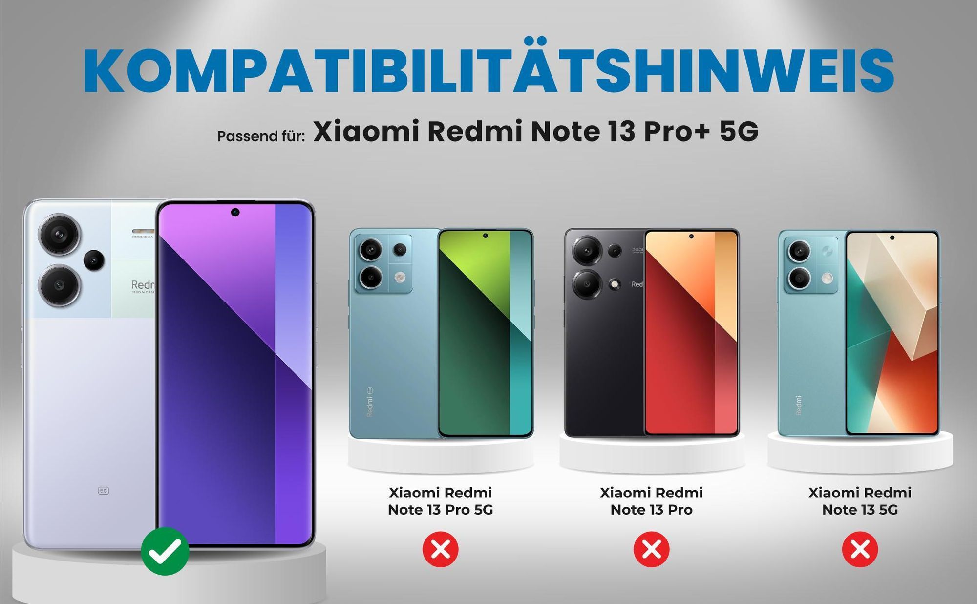 Kompatibilitätshinweise Hülle für Xiaomi Redmi Note 13 Pro+ 5G