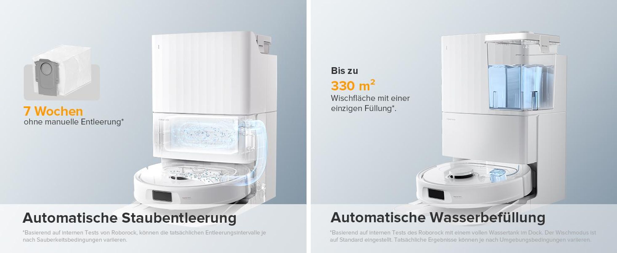 Roborock QV 35A Staubsauger Roboter 8.000pa(Upgrade von Qrevo/Qrevo Plus),Anti-Verfilzungs-Seitenbürste, PreciSense LiDAR, All-in-One Dock, Weiß