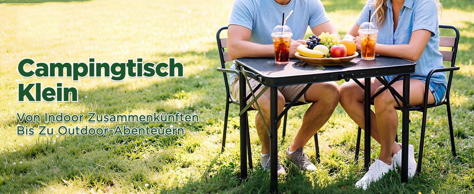 Klapptisch, Campingtisch, klappbarer Gartentisch, Partytisch, Buffettisch, 2 Höhenverstellbar, 60×40cm,für Grillen, Camping, Garten, Balkon, Angeln