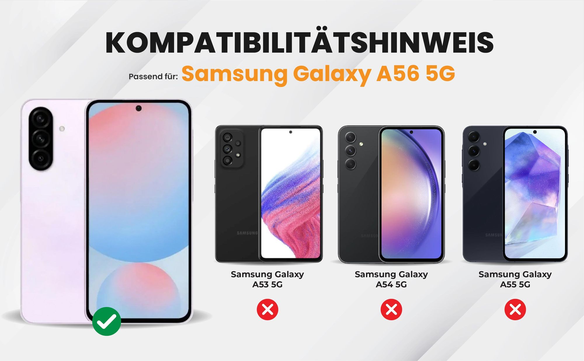 Kompatibilitätshinweise Hülle für Samsung Galaxy A56 5G