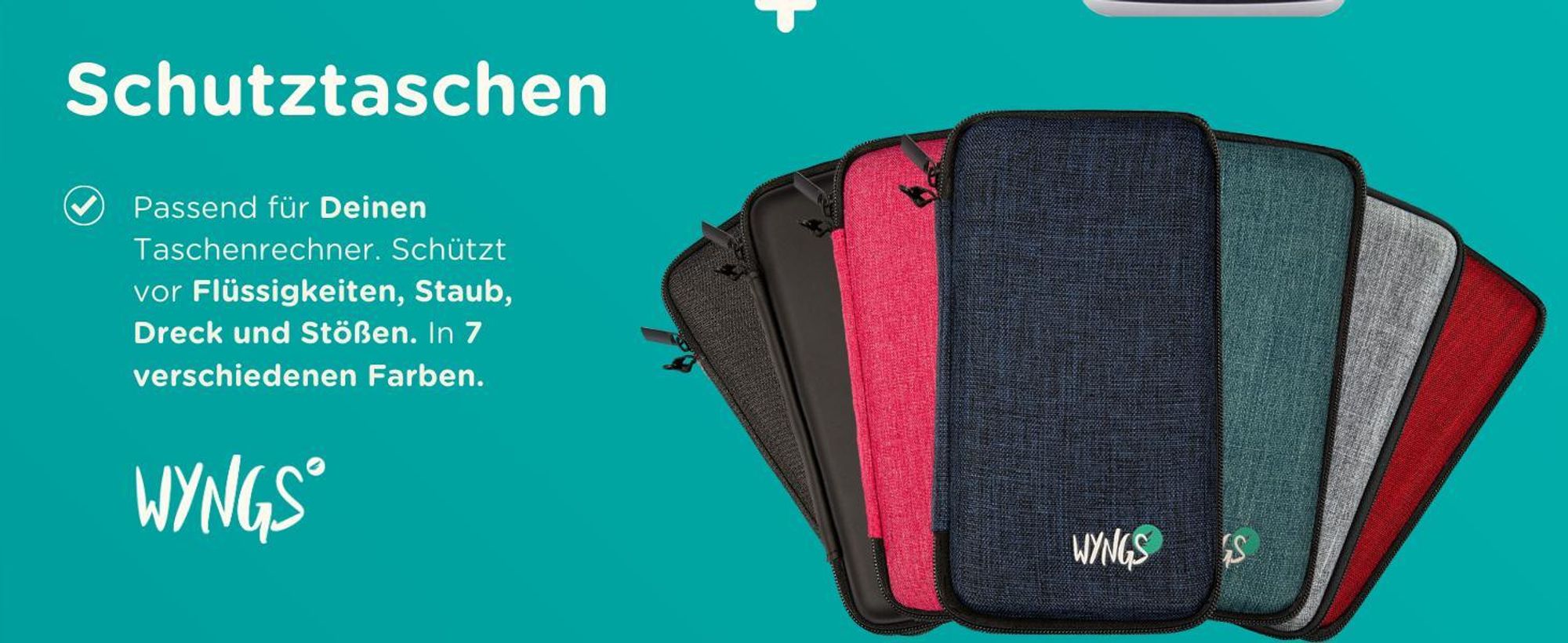 Casio fx-991DE X Classwiz inkl. WYNGS Schutztasche Schwarz - Wissenschaftlicher Taschenrechner - Basic Set