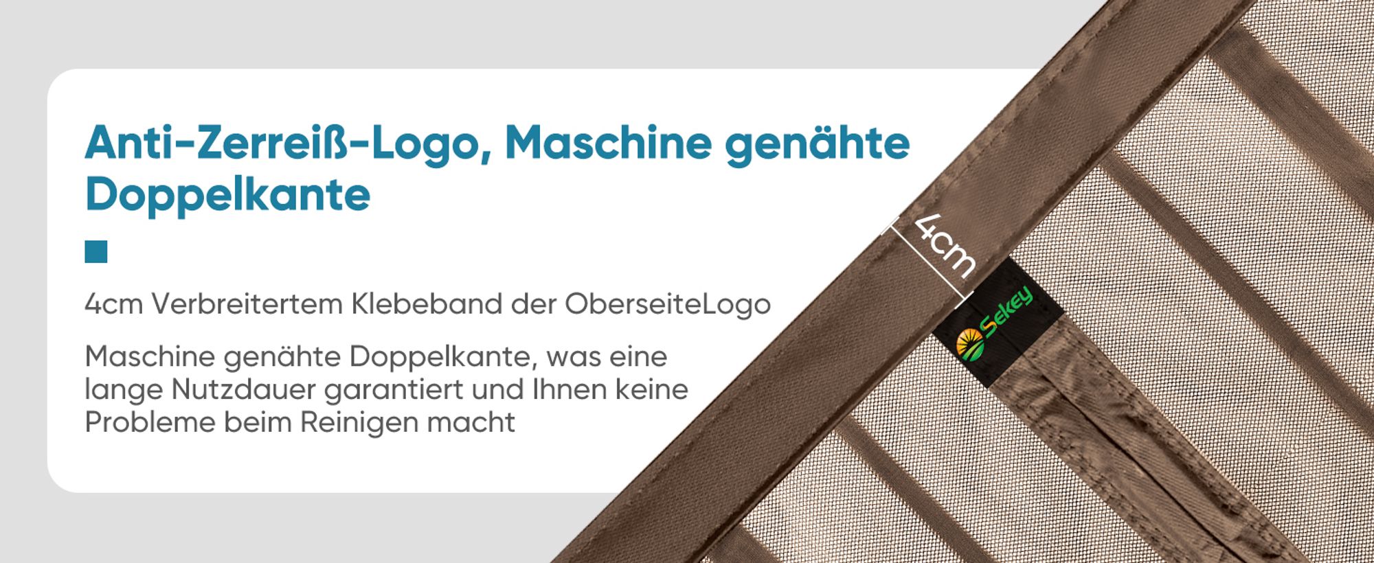 Sekey Fliegengitter tür 80 x 200 cm Magnet Balkontür Insektenschutz ohne bohren Klebemontage für Holz, Eisen, Aluminium Türen Braun