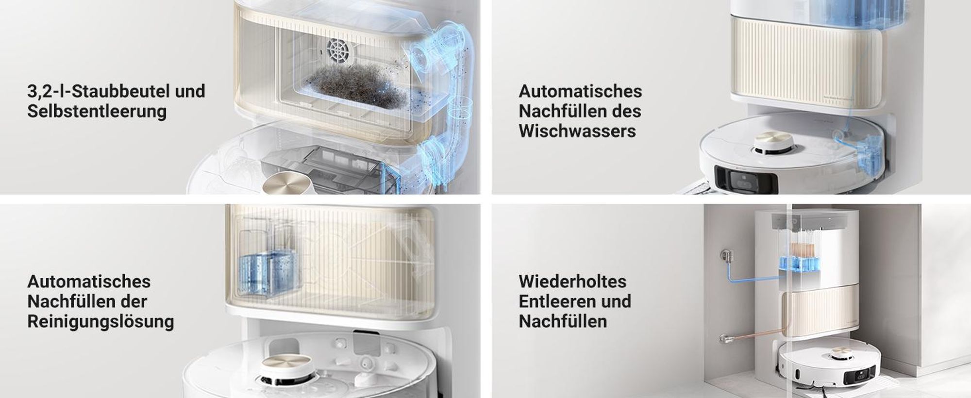 Dreame L40 Ultra Roboter Staubsauger mit Wischfunktion,11KPa Saugleistung,65°C selbstreinigendem,0 tangle Bürste,Obstacle Avoidance,All-in-One-Dock