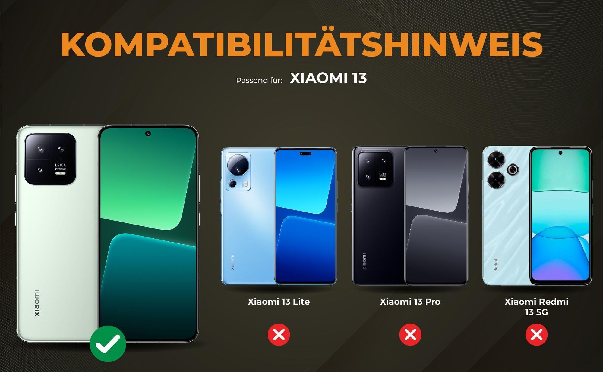Kompatibilitätshinweise Hülle für Xiaomi 13