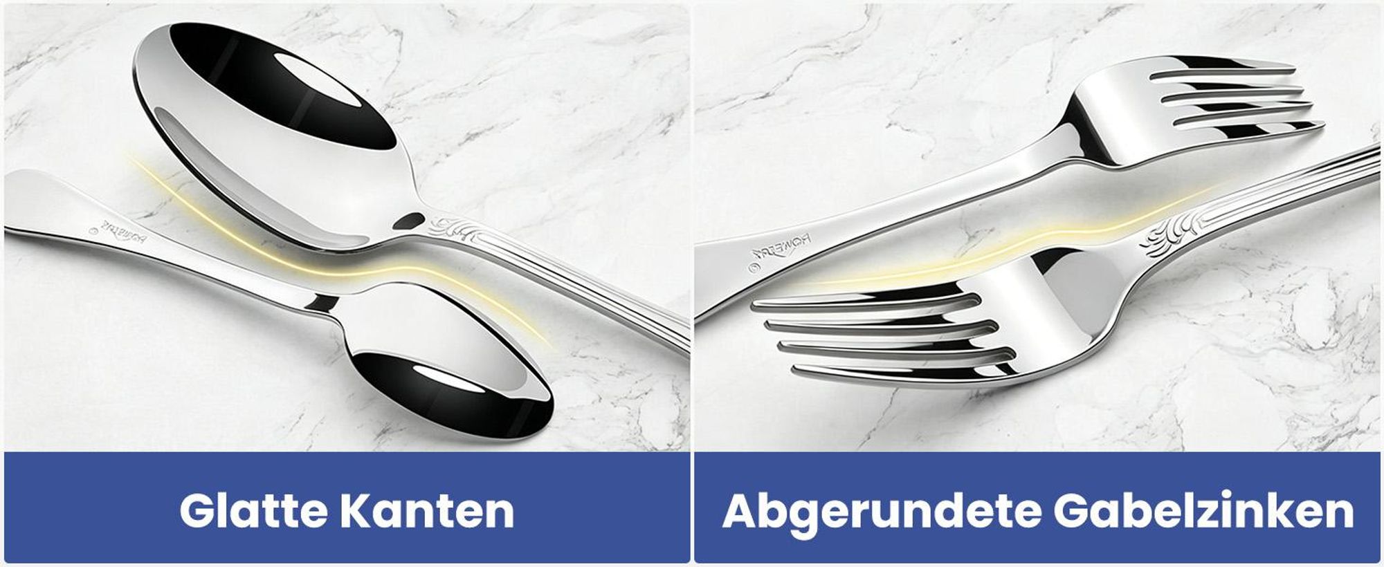 Besteck Set 12 Personen,72-tlg Edelstahl Besteckset,Cutlery Set mit Messer Gabel Löffel,6-tlg Essbesteck HL-G1806