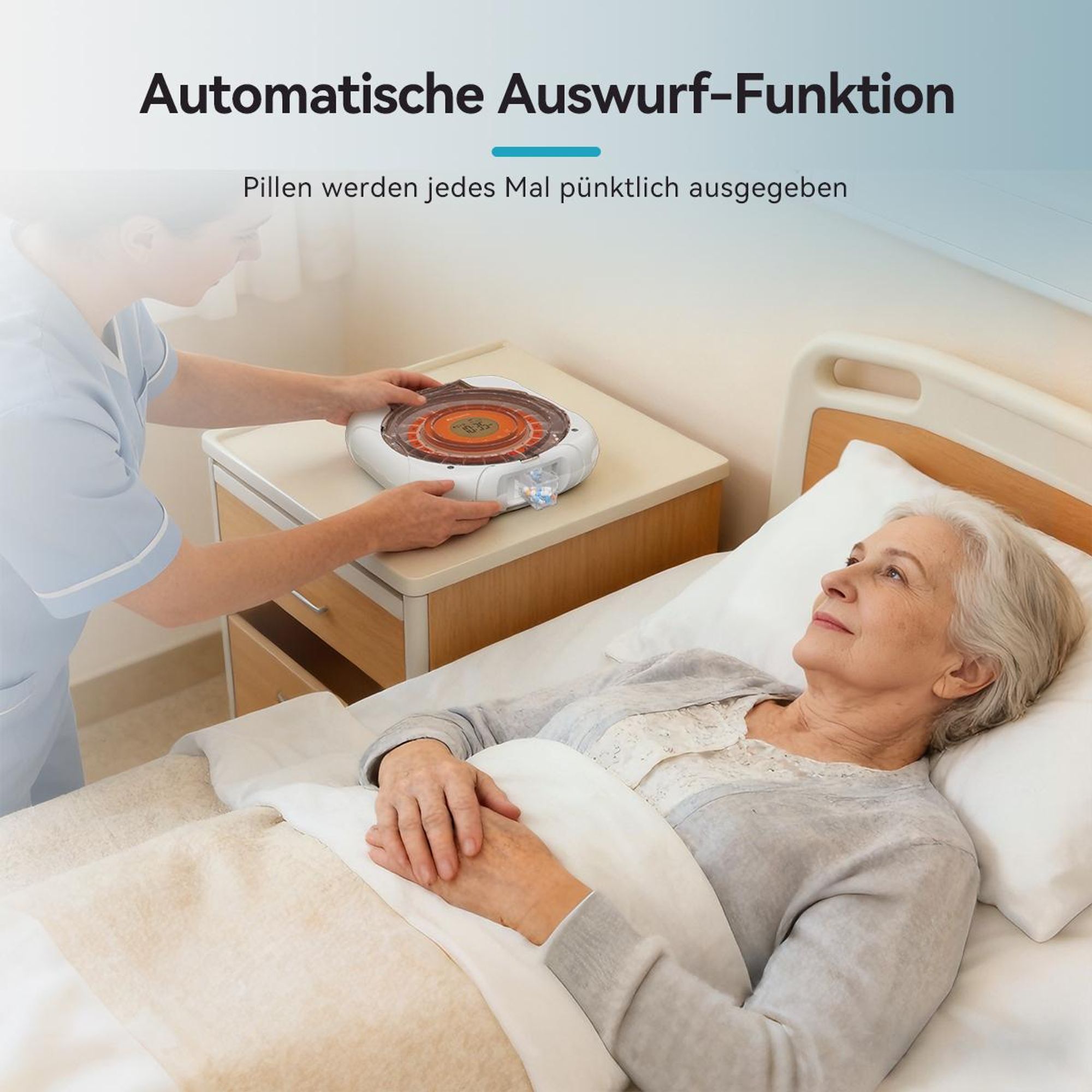 Retekess TH017 Smart Pillenbox, automatischer Tablettenausgabe, LCD-Display, Klingeltöne, Power-off-Speicherfunktion, für Haushalte, Senioren