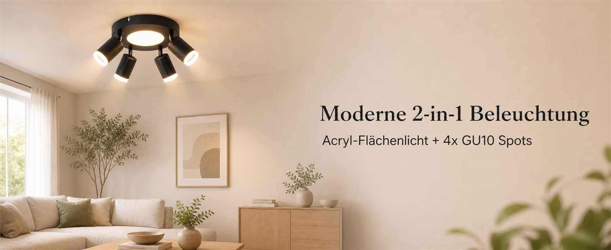ZMH Led lampa sufitowa 4 płomienie spot sufitowy GU10 - lampa do sypialni 3000k czarna lampa kuchenna 20W reflektor sufitowy obrotowy