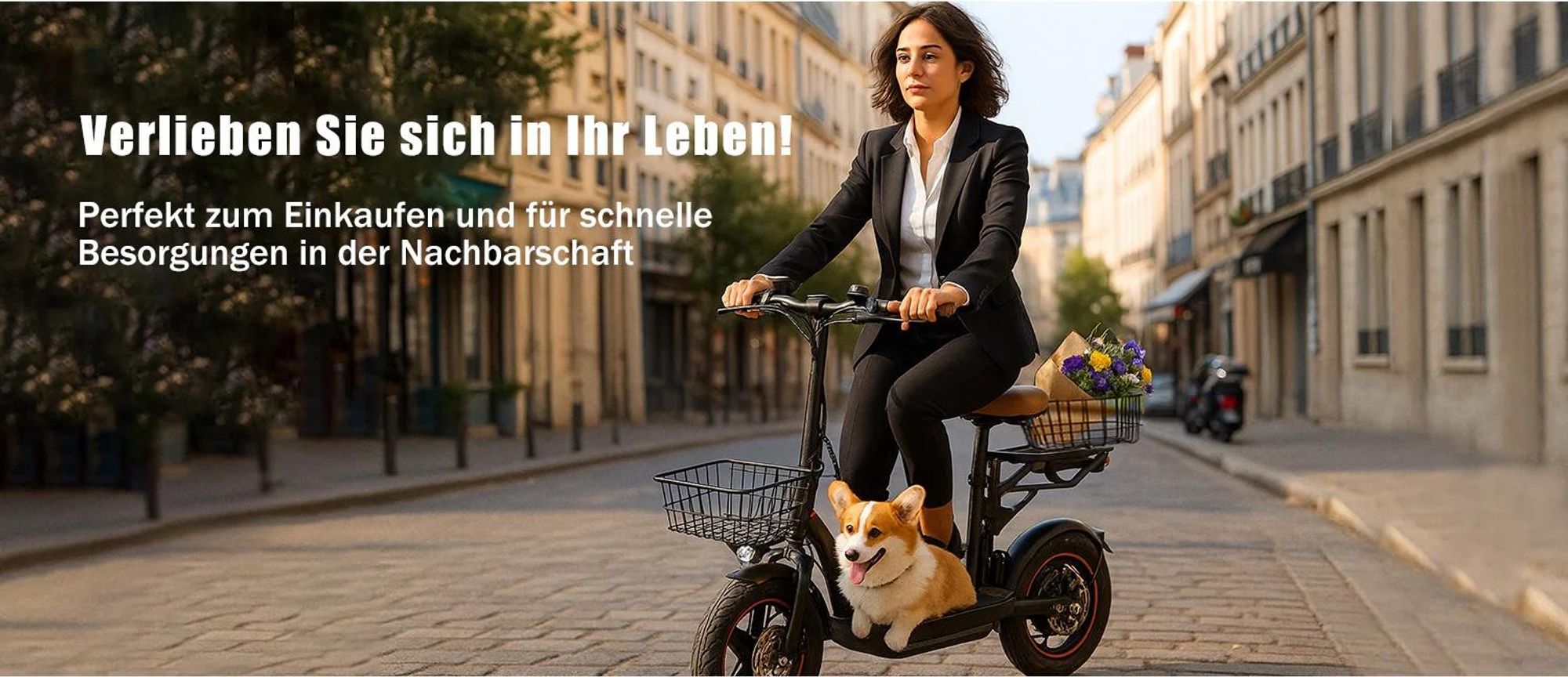 C14 - 48V17.5Ah 14 Zoll E-Scooter mit mechanischer Scheibenbremse Eisenrahmen - Schwarz