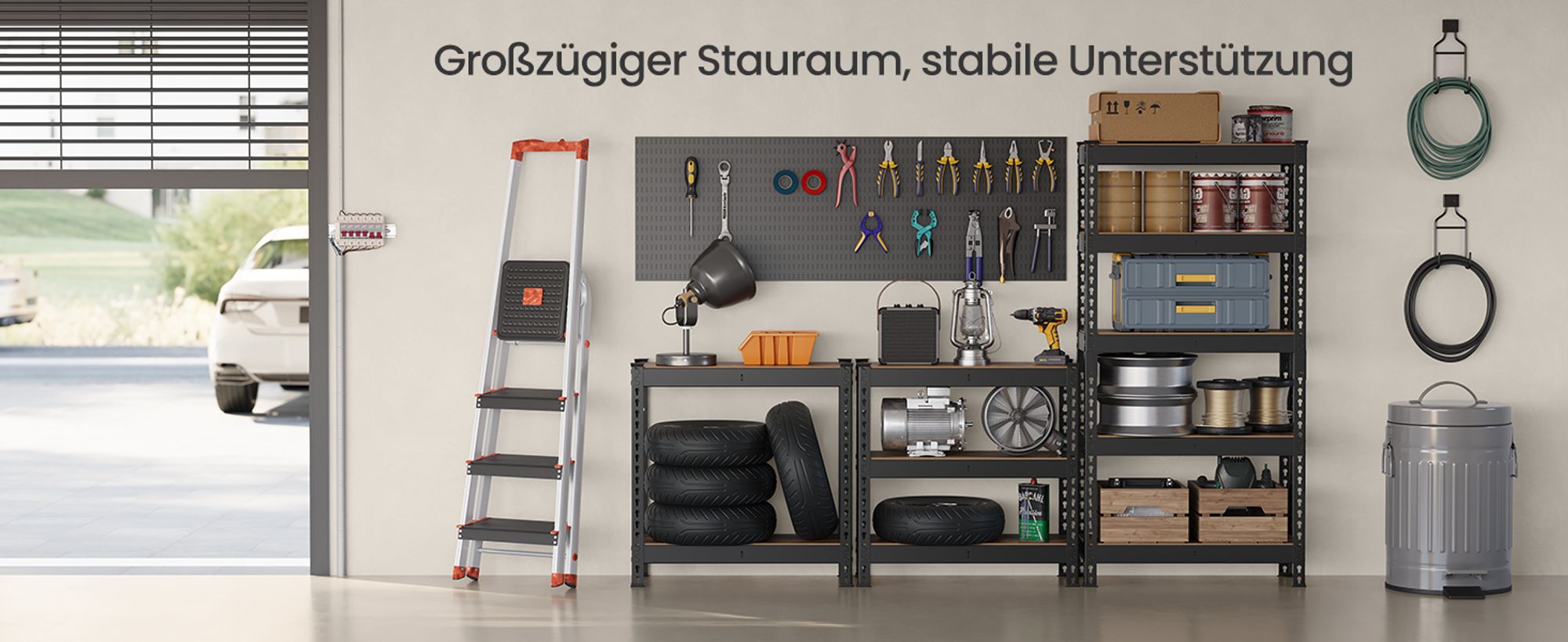 Großzügiger Stauraum, stabile Unterstützung