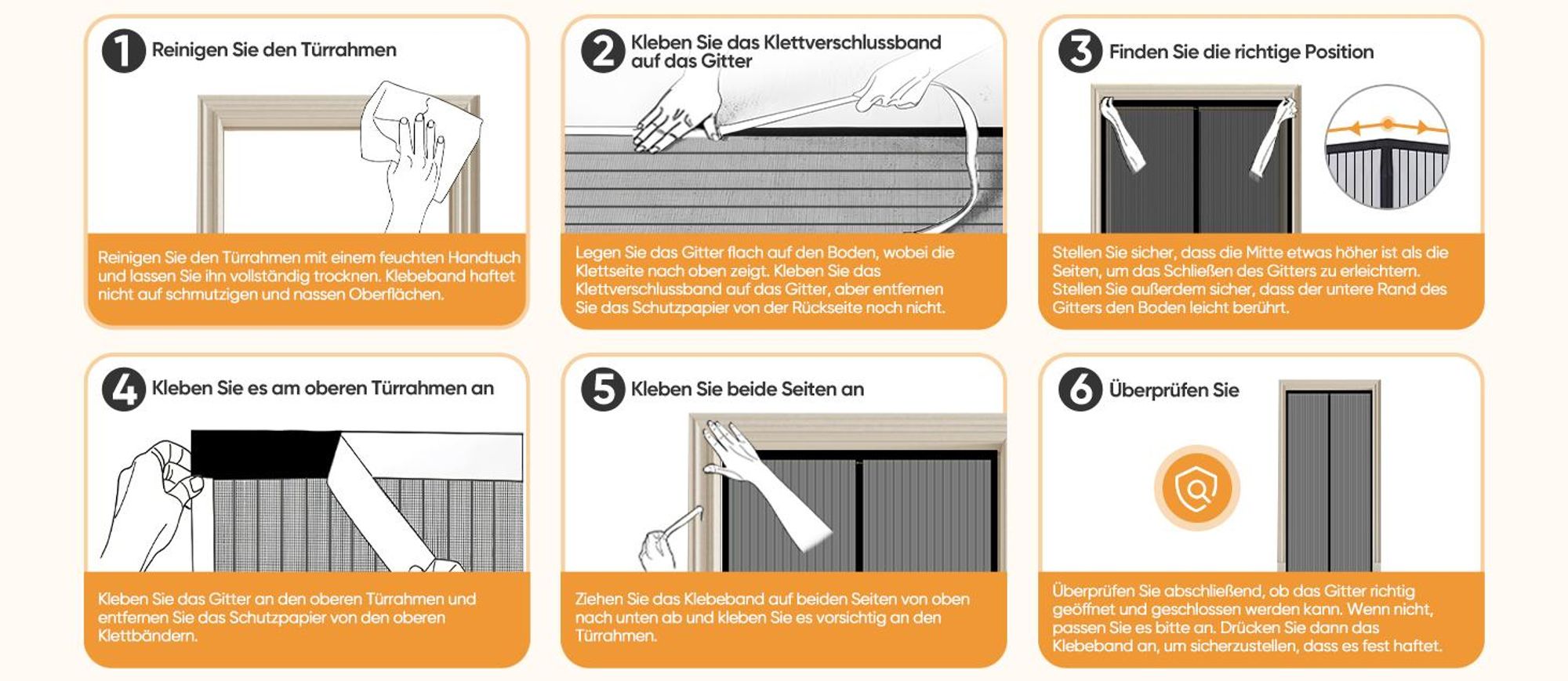 Sekey Fliegengitter Tür 90x210 cm – Magnet Insektenschutz für Balkon- & Haustüren, einfache Montage ohne Bohren, Schwarz